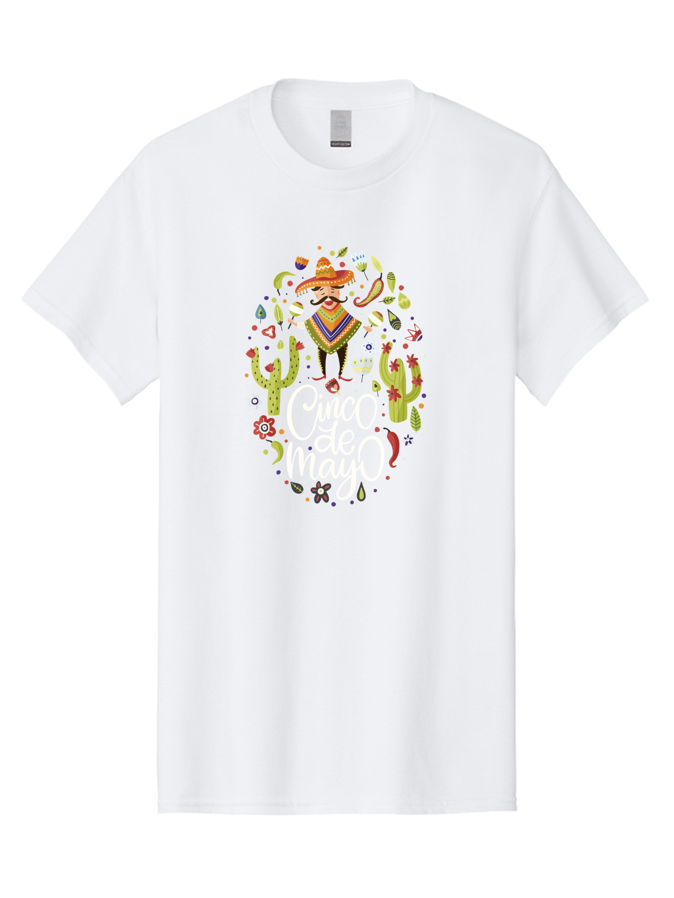 Cinco-De-Mayo-3 Men'S Graphic Tee, 100% Cotton, Comfortable Casual Summer Wear, Machine Washable, Mexican Fiesta, Cultural Celebration, Vibrant Colors, Mariachi Man, Cacti, Flowers, Festive Decorations, Traditional Attire, Party Atmosphere, -  Aaa235 3