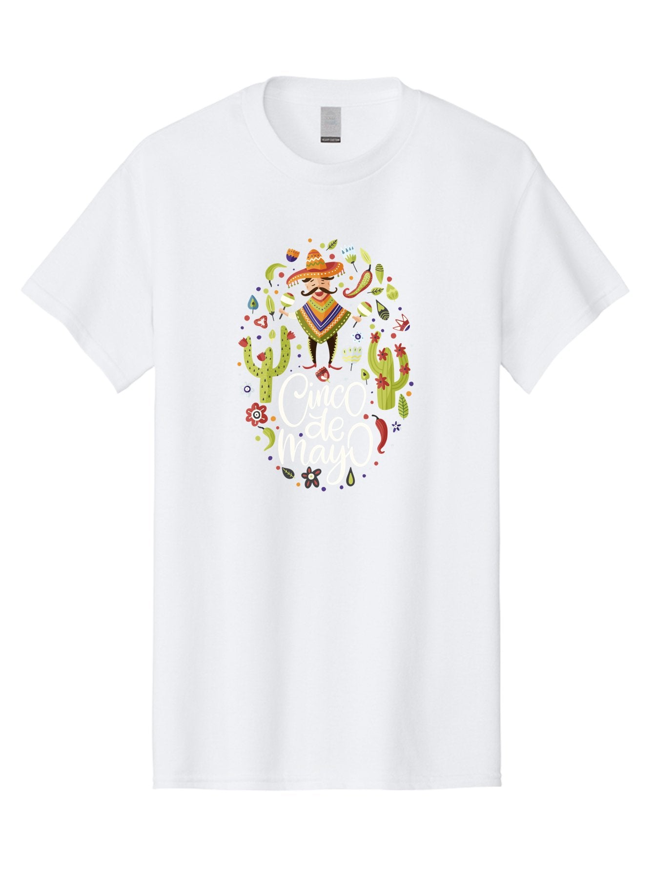 Cinco-De-Mayo-3 Men'S Graphic Tee, 100% Cotton, Comfortable Casual Summer Wear, Machine Washable, Mexican Fiesta, Cultural Celebration, Vibrant Colors, Mariachi Man, Cacti, Flowers, Festive Decorations, Traditional Attire, Party Atmosphere, -  Aaa235 17