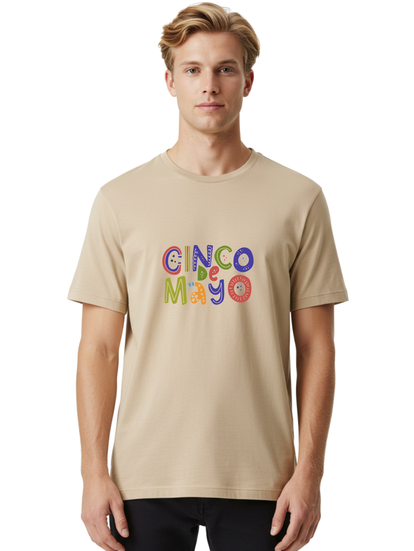 Cinco-De-Mayo-6 Men'S Graphic Tee, 100% Cotton, Comfortable Casual Summer Wear, Machine Washable, Cinco De Mayo, Colorful Text, Festive Typography, Mexican Holiday, Party Decorations, Vibrant Colors, Celebration -  Aaa238 16