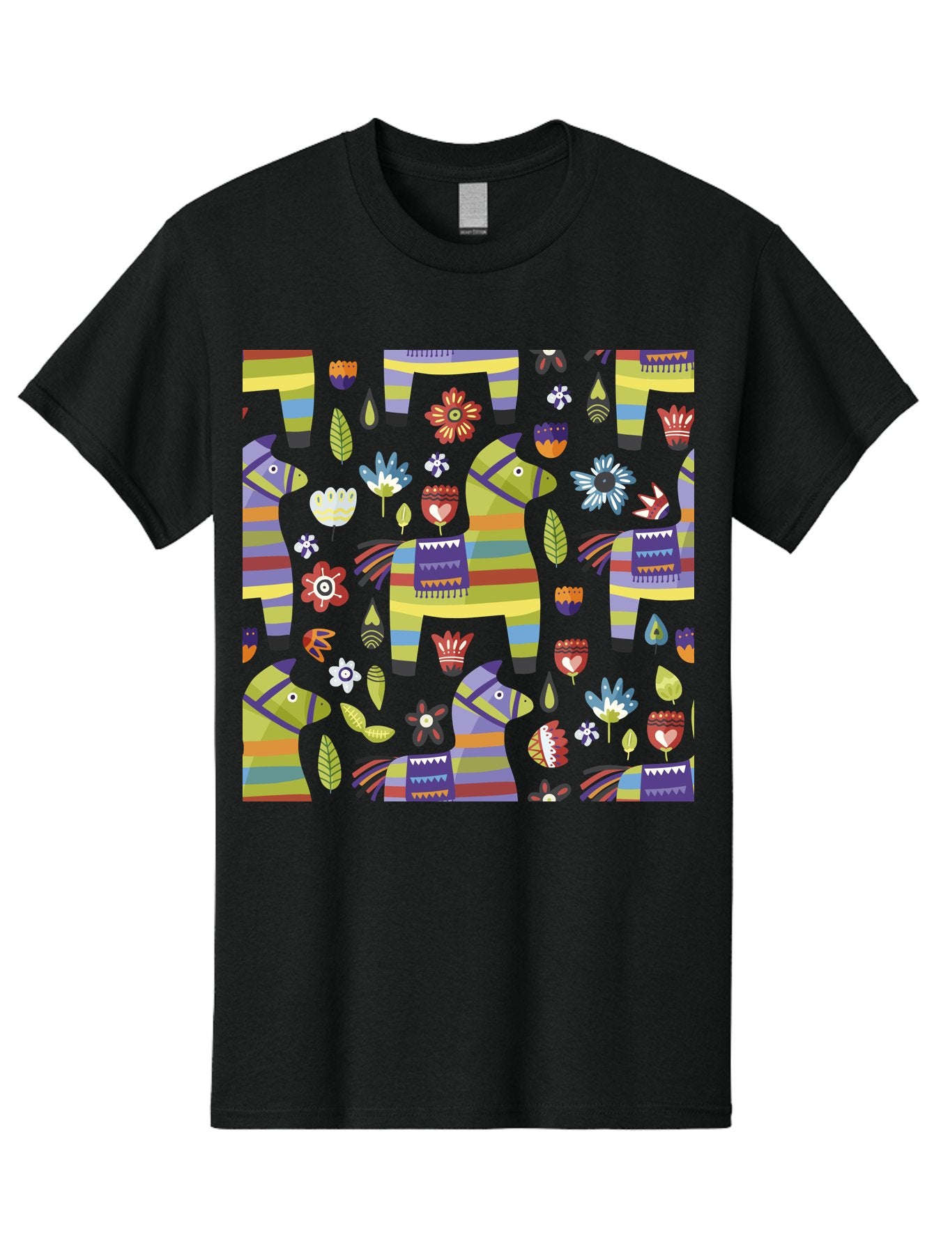 Colorful-Pattern Men'S Graphic Tee, 100% Cotton, Comfortable Casual Summer Wear, Machine Washable, Colorful Fish Pattern, Vibrant Flowers, Playful Design, Striped Elements, Whimsical Shapes, Abstract Art -  Aaa241 27