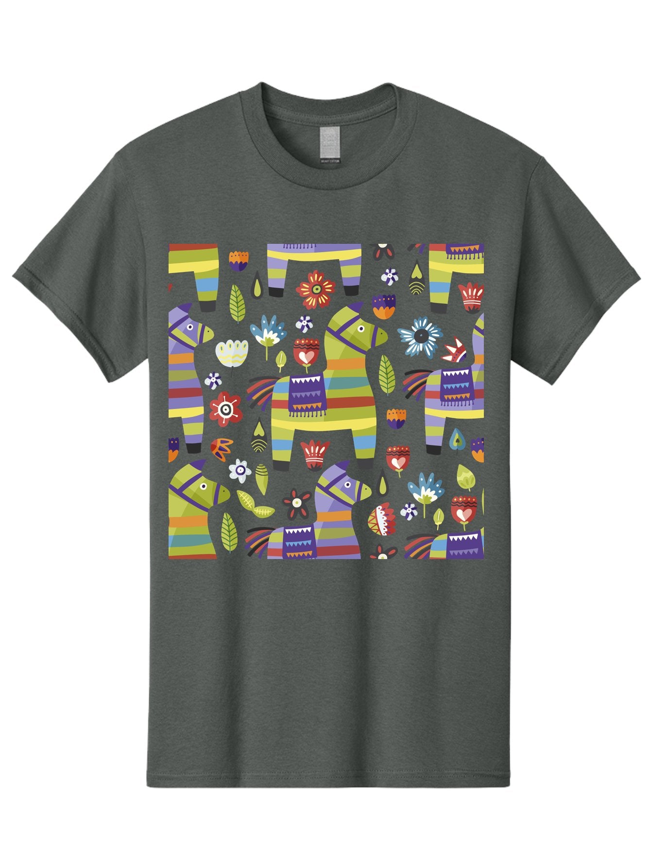 Colorful-Pattern Men'S Graphic Tee, 100% Cotton, Comfortable Casual Summer Wear, Machine Washable, Colorful Fish Pattern, Vibrant Flowers, Playful Design, Striped Elements, Whimsical Shapes, Abstract Art -  Aaa241