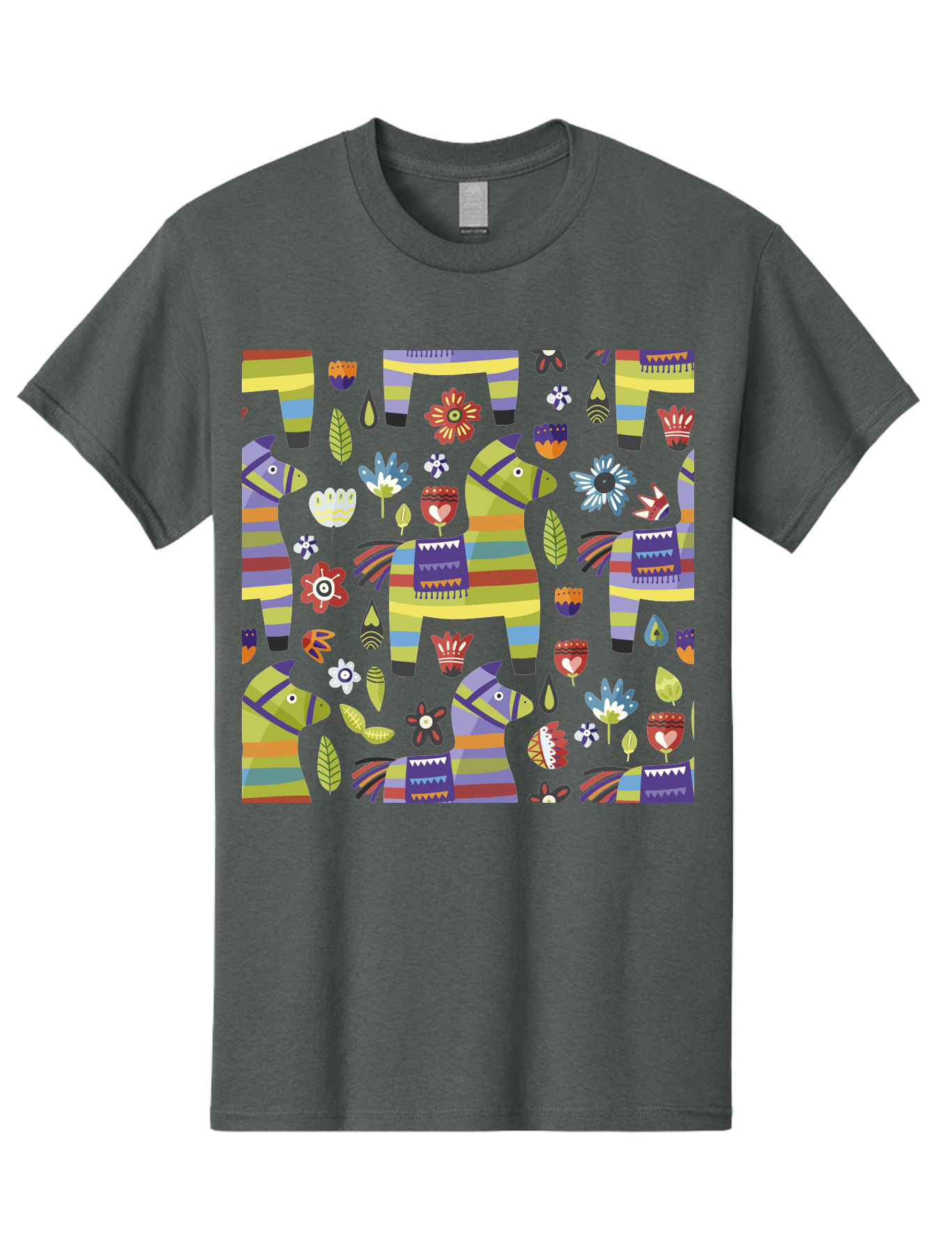 Colorful-Pattern Men'S Graphic Tee, 100% Cotton, Comfortable Casual Summer Wear, Machine Washable, Colorful Fish Pattern, Vibrant Flowers, Playful Design, Striped Elements, Whimsical Shapes, Abstract Art -  Aaa241 23