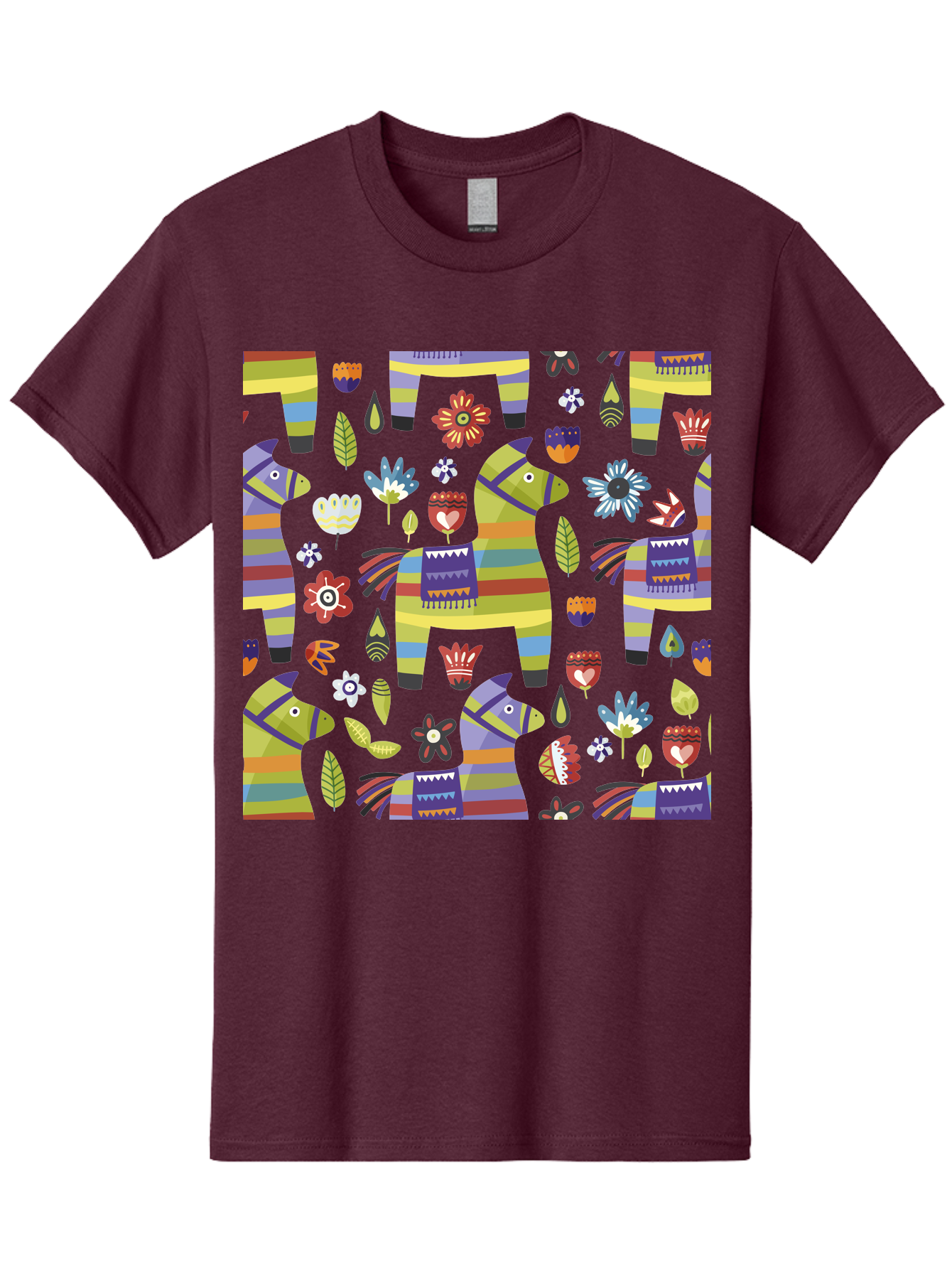 Colorful-Pattern Men'S Graphic Tee, 100% Cotton, Comfortable Casual Summer Wear, Machine Washable, Colorful Fish Pattern, Vibrant Flowers, Playful Design, Striped Elements, Whimsical Shapes, Abstract Art -  Aaa241 13