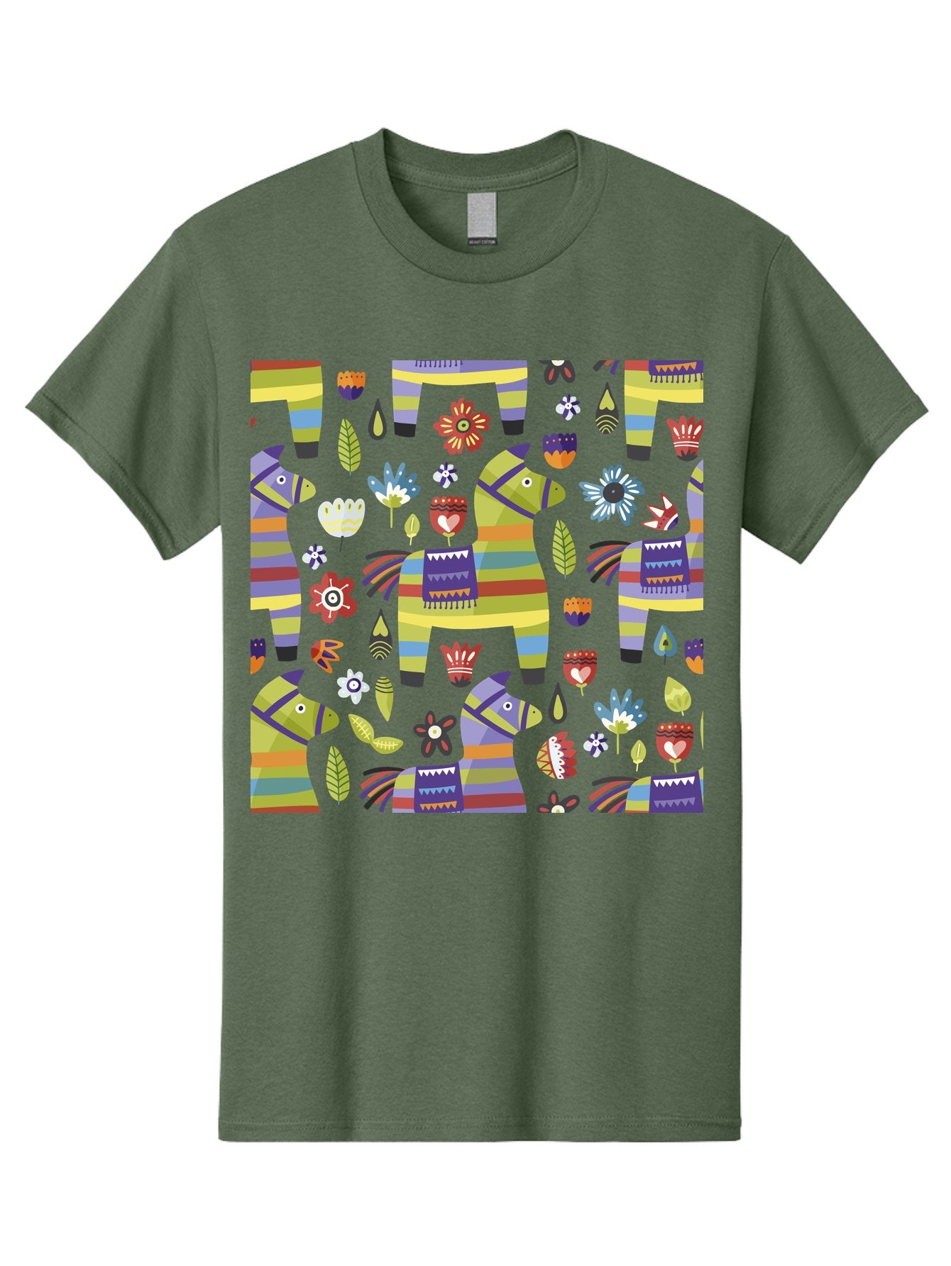 Colorful-Pattern Men'S Graphic Tee, 100% Cotton, Comfortable Casual Summer Wear, Machine Washable, Colorful Fish Pattern, Vibrant Flowers, Playful Design, Striped Elements, Whimsical Shapes, Abstract Art -  Aaa241 29