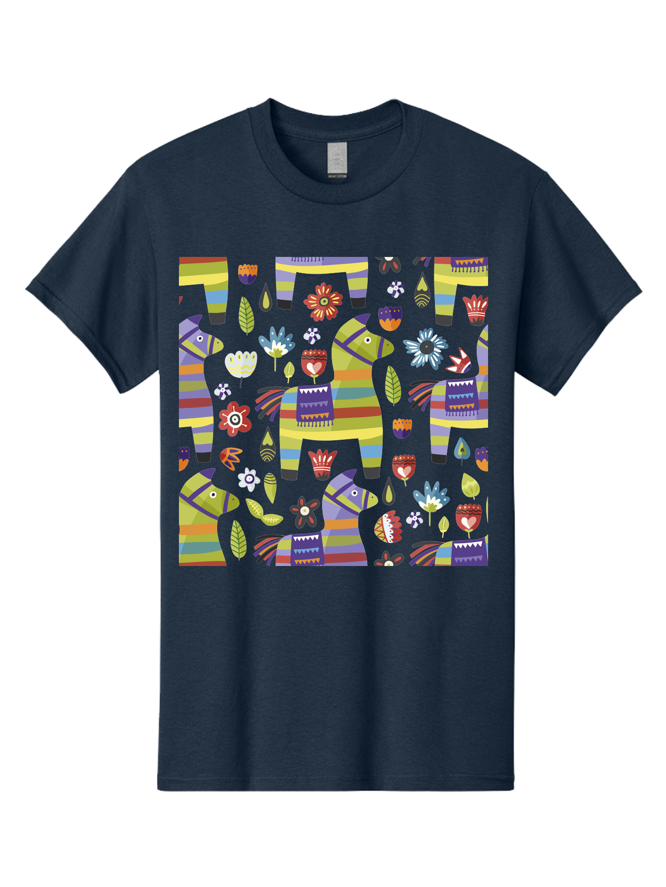 Colorful-Pattern Men'S Graphic Tee, 100% Cotton, Comfortable Casual Summer Wear, Machine Washable, Colorful Fish Pattern, Vibrant Flowers, Playful Design, Striped Elements, Whimsical Shapes, Abstract Art -  Aaa241 17