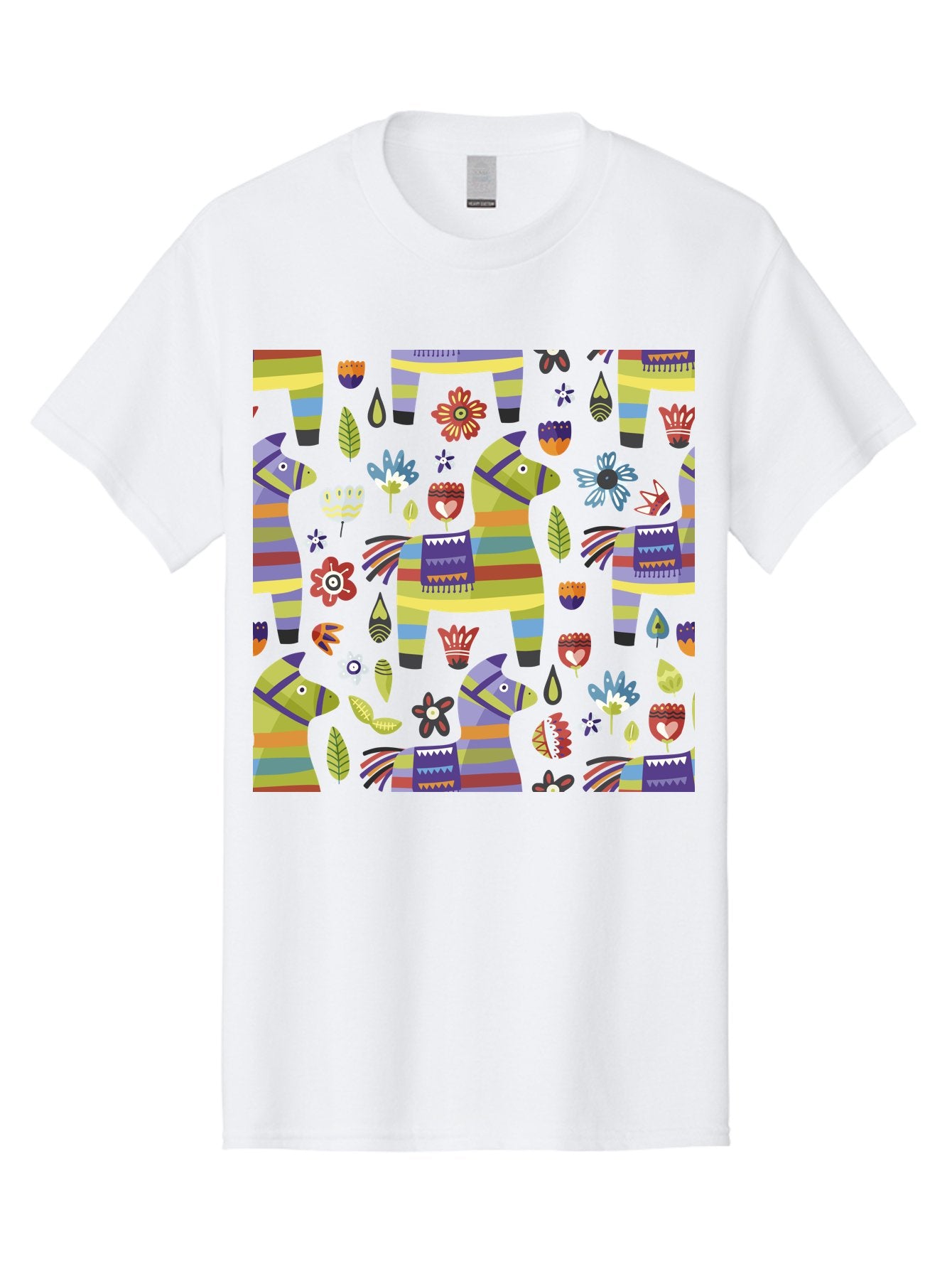 Colorful-Pattern Men'S Graphic Tee, 100% Cotton, Comfortable Casual Summer Wear, Machine Washable, Colorful Fish Pattern, Vibrant Flowers, Playful Design, Striped Elements, Whimsical Shapes, Abstract Art -  Aaa241 21