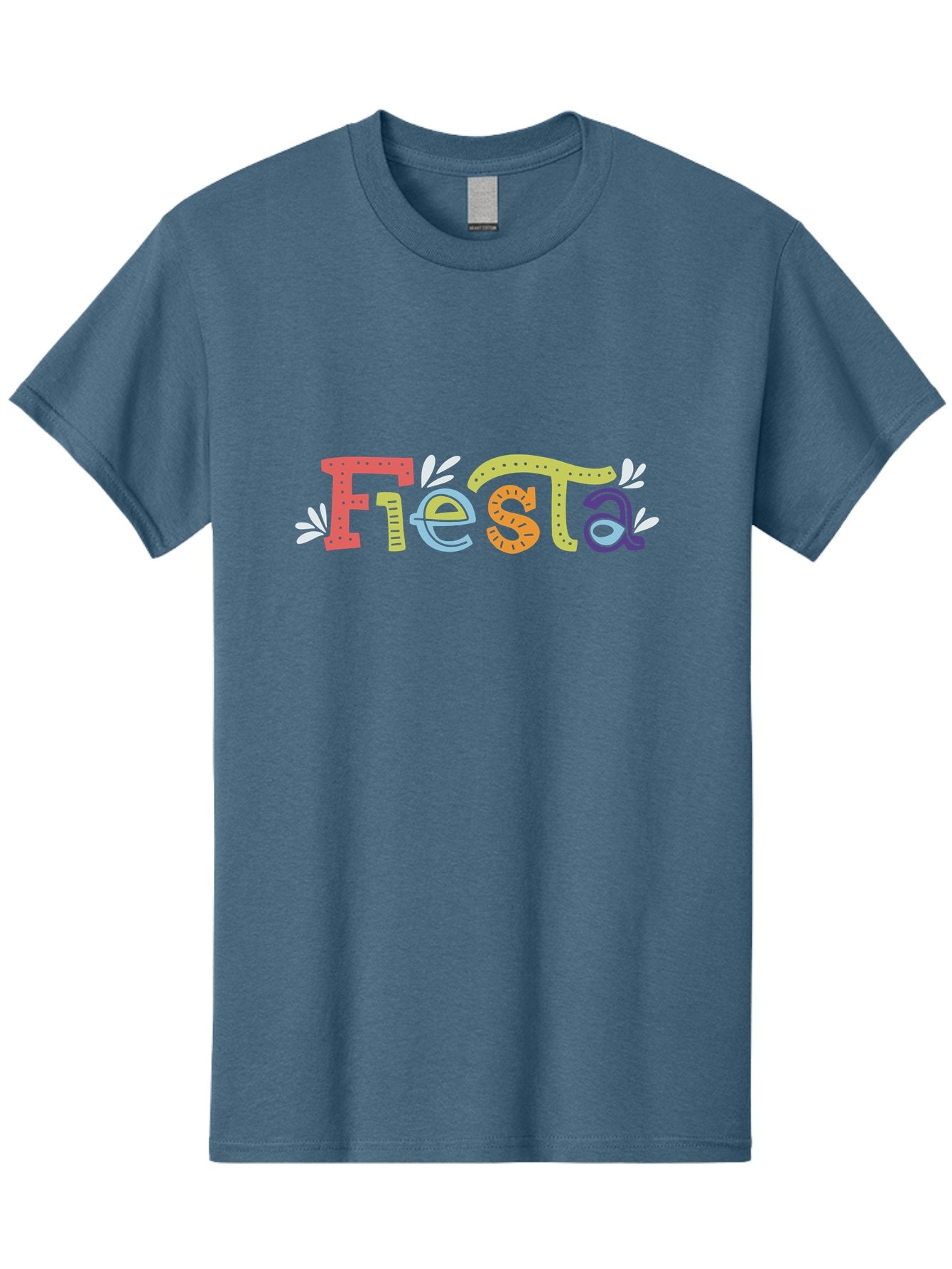 Fiesta-1 Men'S Graphic Tee, 100% Cotton, Comfortable Casual Summer Wear, Machine Washable, Vibrant Lettering, Colorful Text, Fiesta Theme, Festive Design, Celebration Graphics, Party Decoration, Multicolored Font, Decorative Leaves -  Aaa243 7