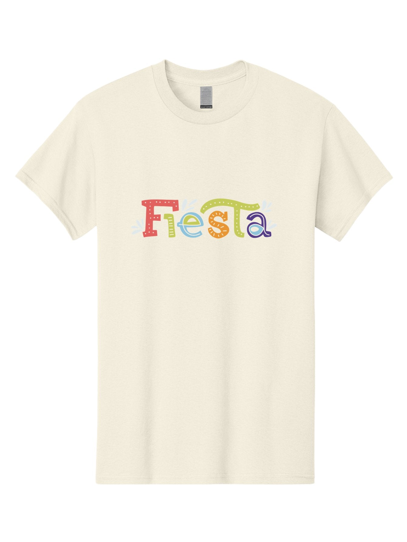 Fiesta-1 Men'S Graphic Tee, 100% Cotton, Comfortable Casual Summer Wear, Machine Washable, Vibrant Lettering, Colorful Text, Fiesta Theme, Festive Design, Celebration Graphics, Party Decoration, Multicolored Font, Decorative Leaves -  Aaa243 17