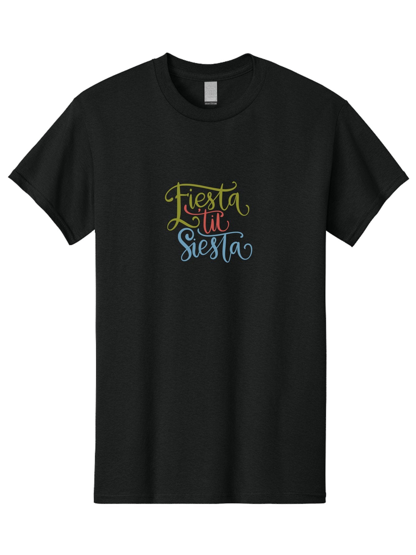 Fiesta-La-Siesta Men'S Graphic Tee, 100% Cotton, Comfortable Casual Summer Wear, Machine Washable, Festive Typography, Vibrant Colors, Party Vibes, Celebration, Colorful Gradient, Fiesta La Siesta, Elegant Design, Artistic Font, -  Aaa245 17