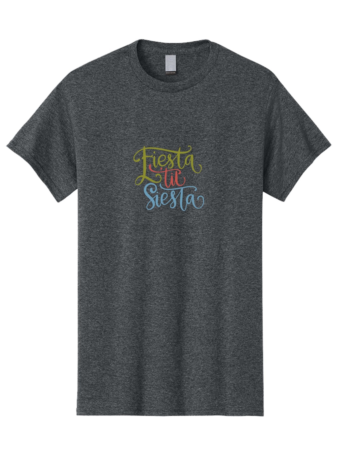 Fiesta-La-Siesta Men'S Graphic Tee, 100% Cotton, Comfortable Casual Summer Wear, Machine Washable, Festive Typography, Vibrant Colors, Party Vibes, Celebration, Colorful Gradient, Fiesta La Siesta, Elegant Design, Artistic Font, -  Aaa245 11