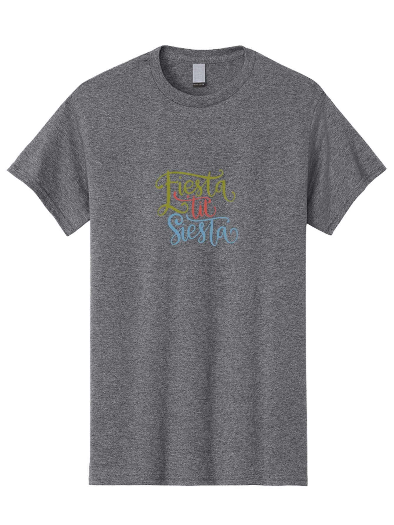 Fiesta-La-Siesta Men'S Graphic Tee, 100% Cotton, Comfortable Casual Summer Wear, Machine Washable, Festive Typography, Vibrant Colors, Party Vibes, Celebration, Colorful Gradient, Fiesta La Siesta, Elegant Design, Artistic Font, -  Aaa245 25