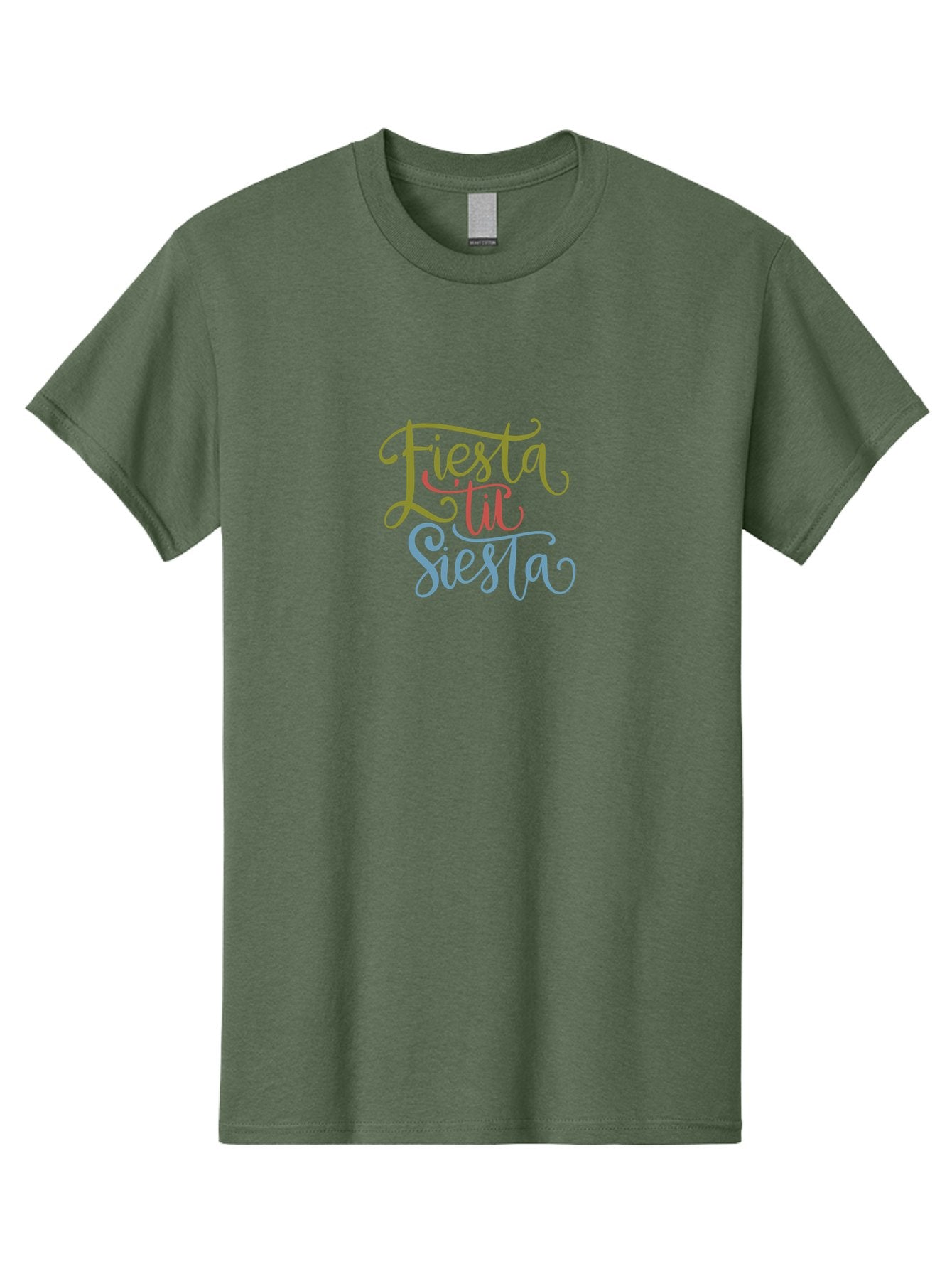 Fiesta-La-Siesta Men'S Graphic Tee, 100% Cotton, Comfortable Casual Summer Wear, Machine Washable, Festive Typography, Vibrant Colors, Party Vibes, Celebration, Colorful Gradient, Fiesta La Siesta, Elegant Design, Artistic Font, -  Aaa245 19
