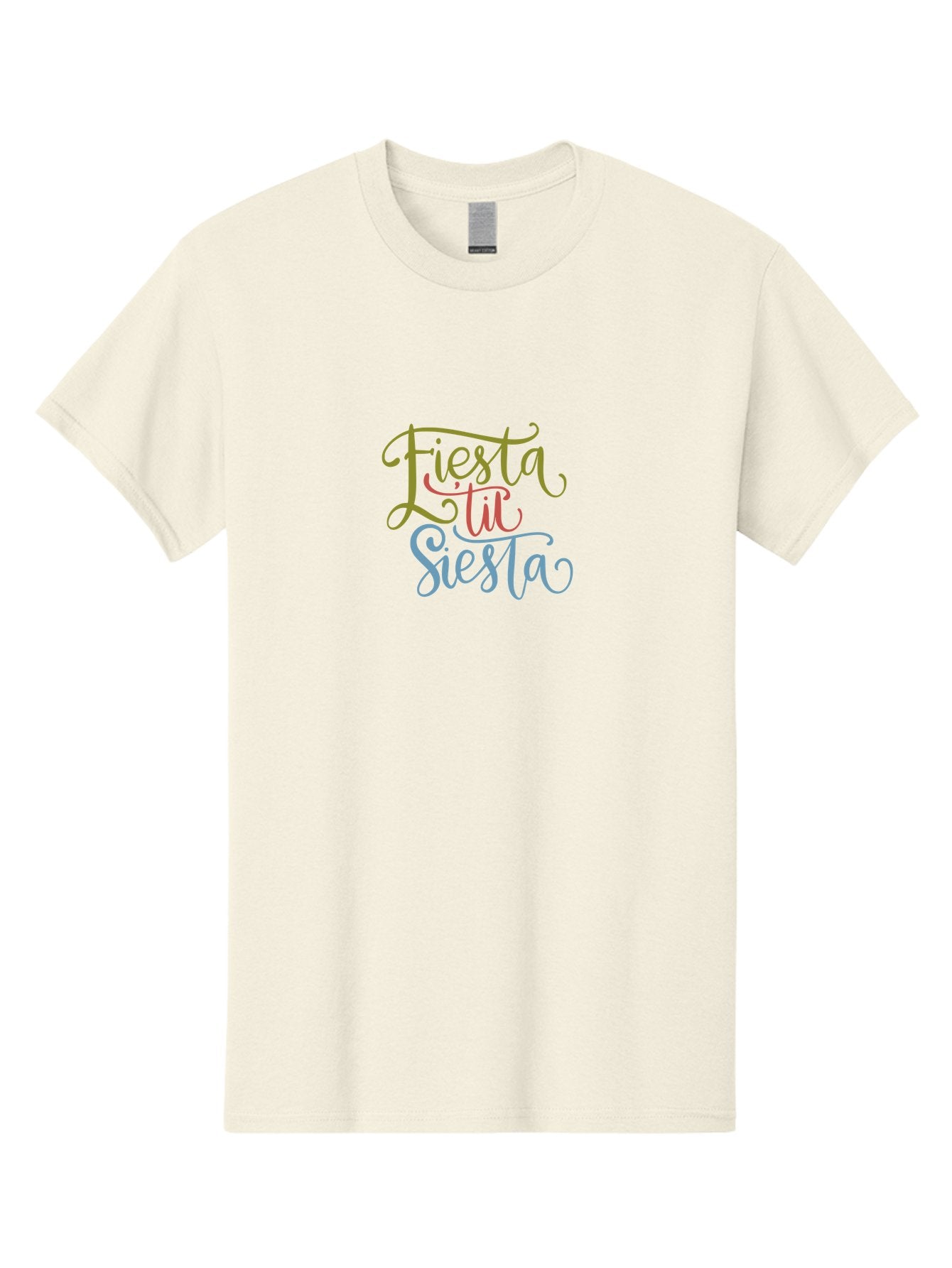 Fiesta-La-Siesta Men'S Graphic Tee, 100% Cotton, Comfortable Casual Summer Wear, Machine Washable, Festive Typography, Vibrant Colors, Party Vibes, Celebration, Colorful Gradient, Fiesta La Siesta, Elegant Design, Artistic Font, -  Aaa245 27