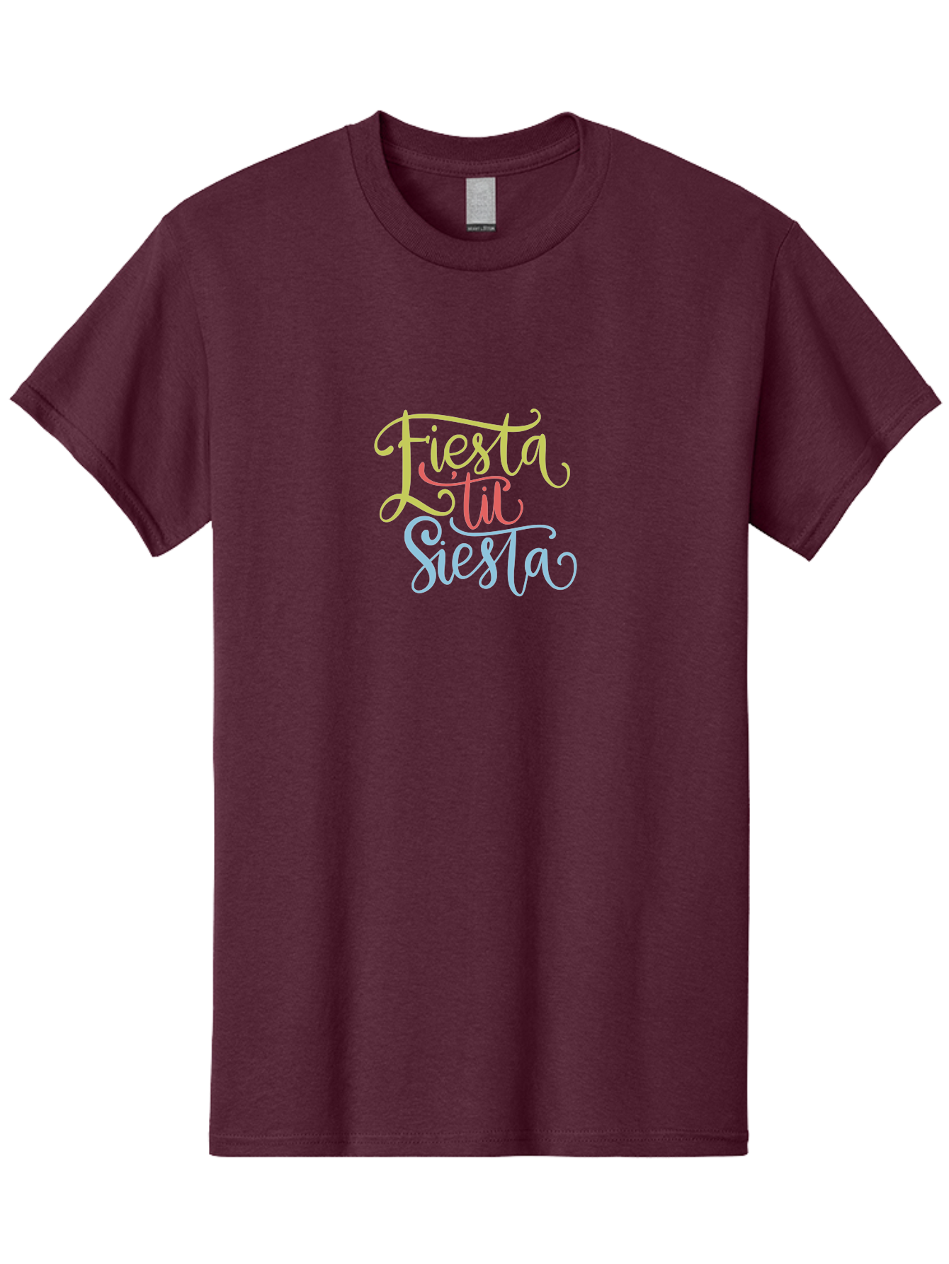 Fiesta-Til-Siesta Men'S Graphic Tee, 100% Cotton, Comfortable Casual Summer Wear, Machine Washable, Party Invitation, Festive Vibes, Celebration Graphics, Colorful Typography, Party Time, Fiesta Theme, Siesta Fun, Vibrant Colors, -  Aaa246