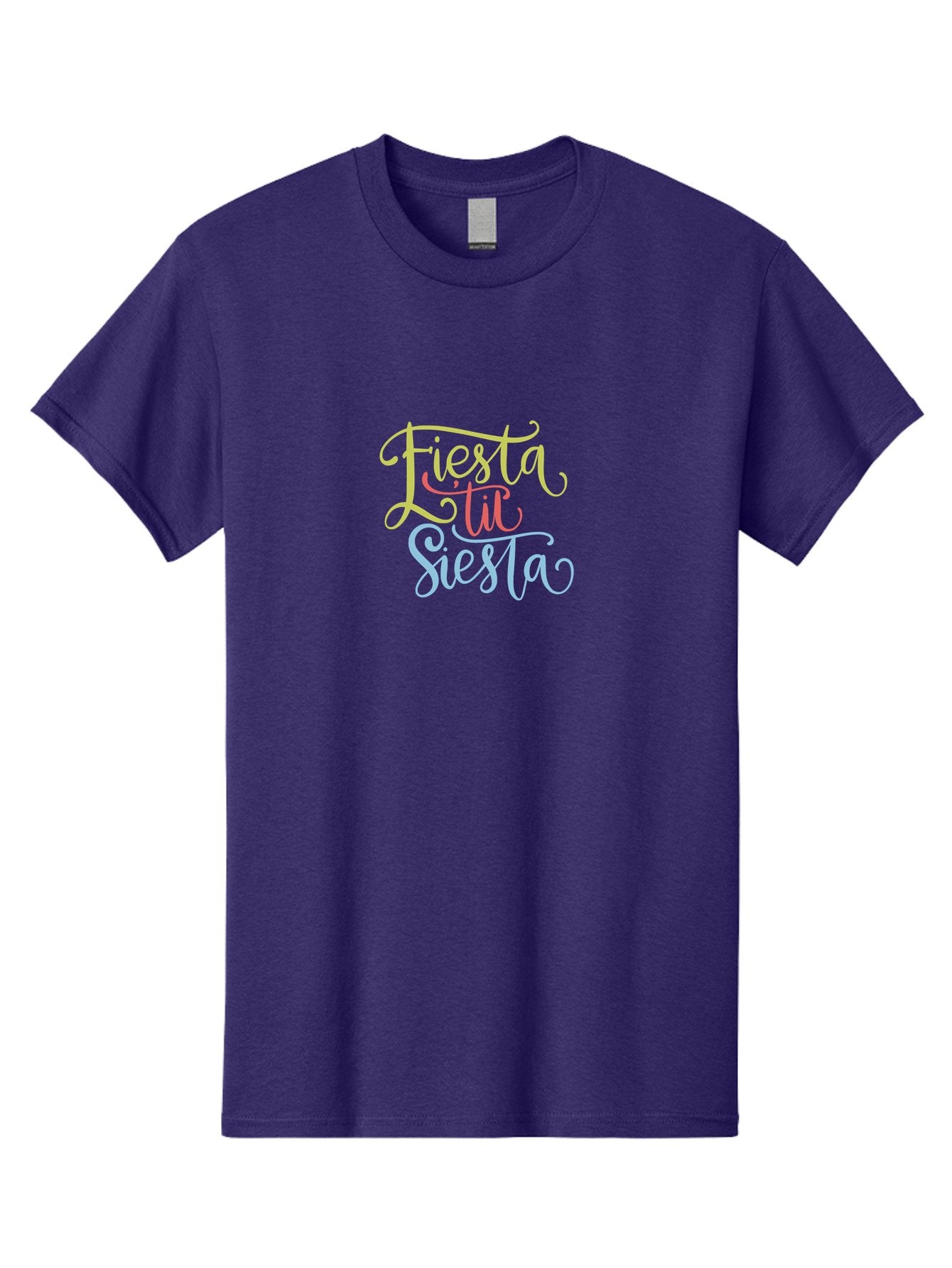 Fiesta-Til-Siesta Men'S Graphic Tee, 100% Cotton, Comfortable Casual Summer Wear, Machine Washable, Party Invitation, Festive Vibes, Celebration Graphics, Colorful Typography, Party Time, Fiesta Theme, Siesta Fun, Vibrant Colors, -  Aaa246 7
