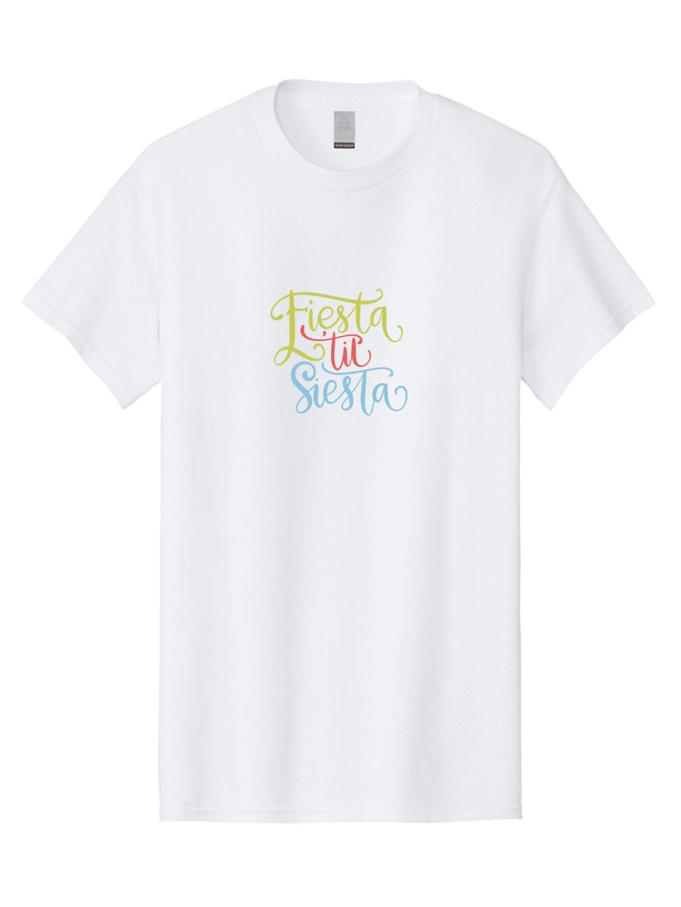 Fiesta-Til-Siesta Men'S Graphic Tee, 100% Cotton, Comfortable Casual Summer Wear, Machine Washable, Party Invitation, Festive Vibes, Celebration Graphics, Colorful Typography, Party Time, Fiesta Theme, Siesta Fun, Vibrant Colors, -  Aaa246 3