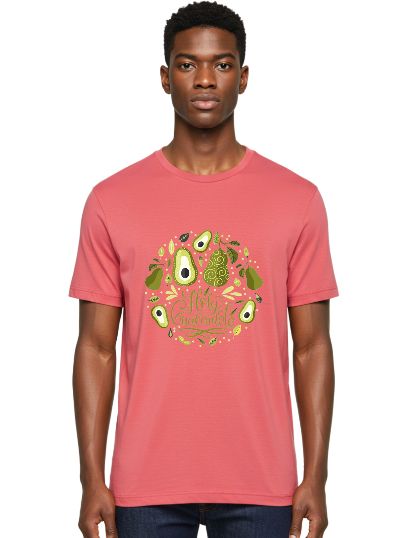 Hello-Avocado Men'S Graphic Tee, 100% Cotton, Comfortable Casual Summer Wear, Machine Washable, Avocado Illustrations, Guacamole Recipe, Healthy Eating, Vegan Lifestyle, Organic Produce, Foodie Culture, Fresh Ingredients, Culinary Delights -  Aaa250