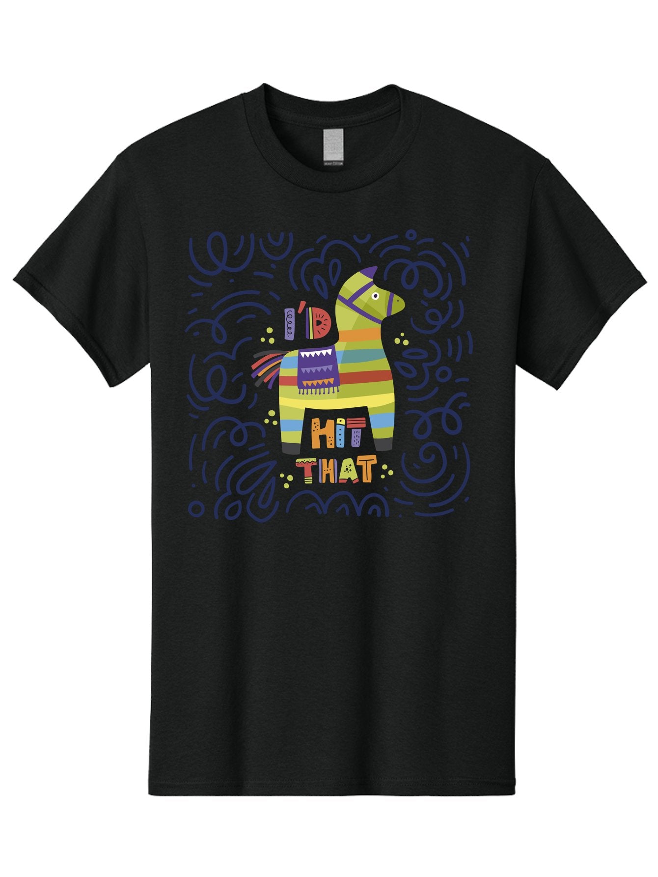 Hit-That-Pinata Men'S Graphic Tee, 100% Cotton, Comfortable Casual Summer Wear, Machine Washable, Colorful Piñata, Party Decoration, Festive Atmosphere, Vibrant Colors, Playful Design, Fiesta Theme, Celebration, Fun, Lively -  Aaa251 3