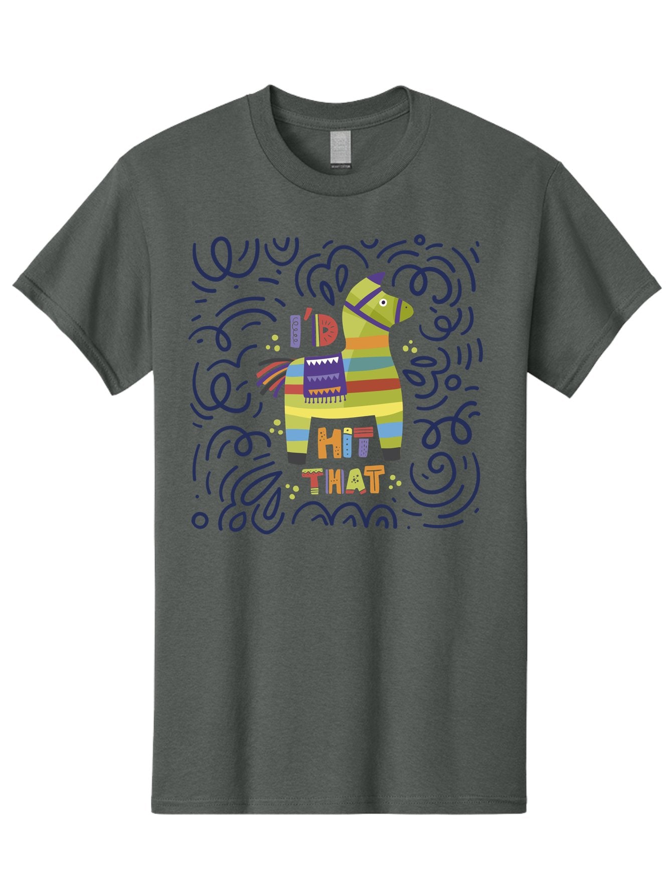 Hit-That-Pinata Men'S Graphic Tee, 100% Cotton, Comfortable Casual Summer Wear, Machine Washable, Colorful Piñata, Party Decoration, Festive Atmosphere, Vibrant Colors, Playful Design, Fiesta Theme, Celebration, Fun, Lively -  Aaa251 19