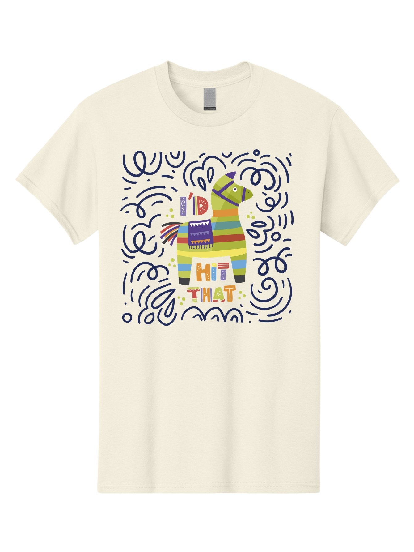 Hit-That-Pinata Men'S Graphic Tee, 100% Cotton, Comfortable Casual Summer Wear, Machine Washable, Colorful Piñata, Party Decoration, Festive Atmosphere, Vibrant Colors, Playful Design, Fiesta Theme, Celebration, Fun, Lively -  Aaa251