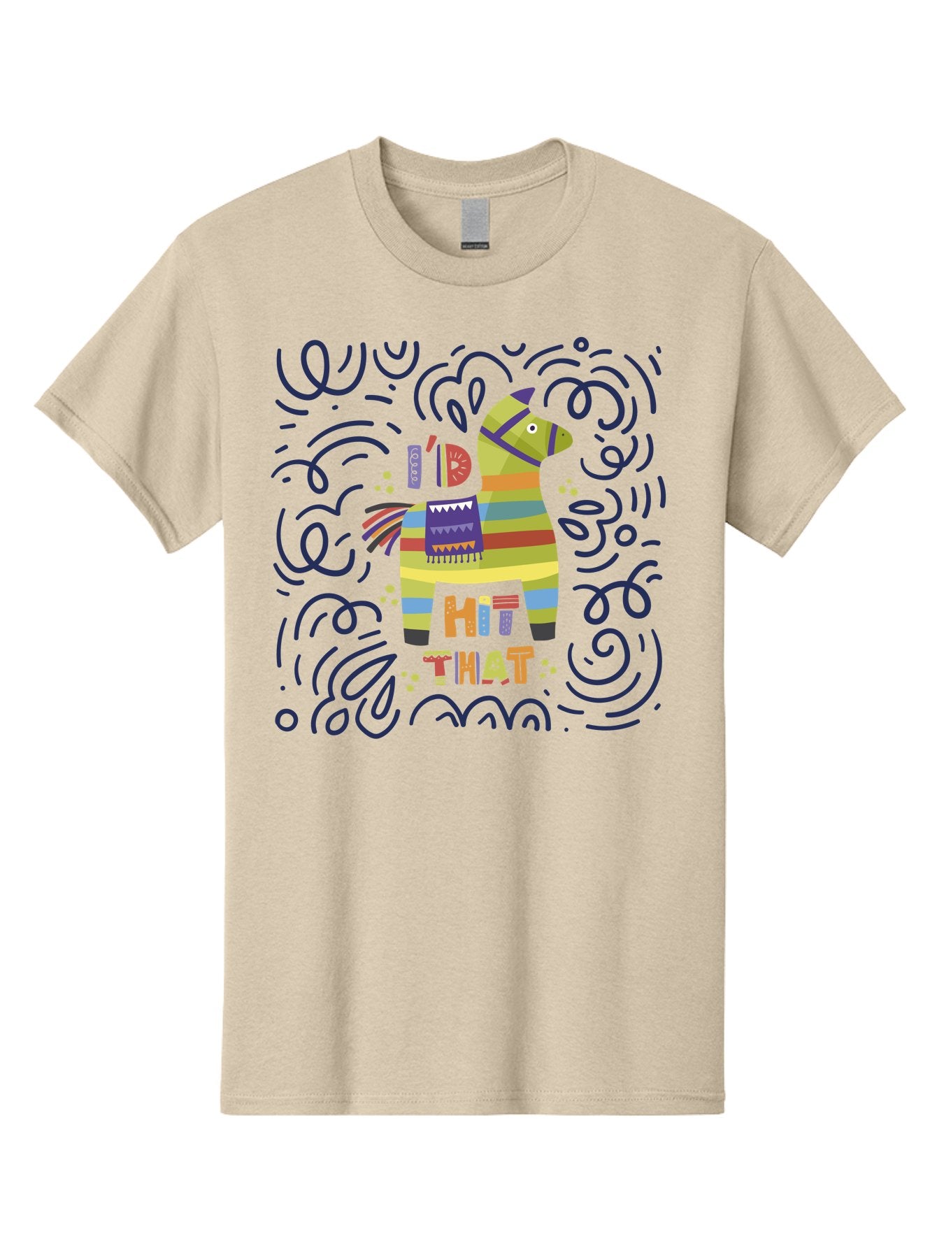 Hit-That-Pinata Men'S Graphic Tee, 100% Cotton, Comfortable Casual Summer Wear, Machine Washable, Colorful Piñata, Party Decoration, Festive Atmosphere, Vibrant Colors, Playful Design, Fiesta Theme, Celebration, Fun, Lively -  Aaa251 13