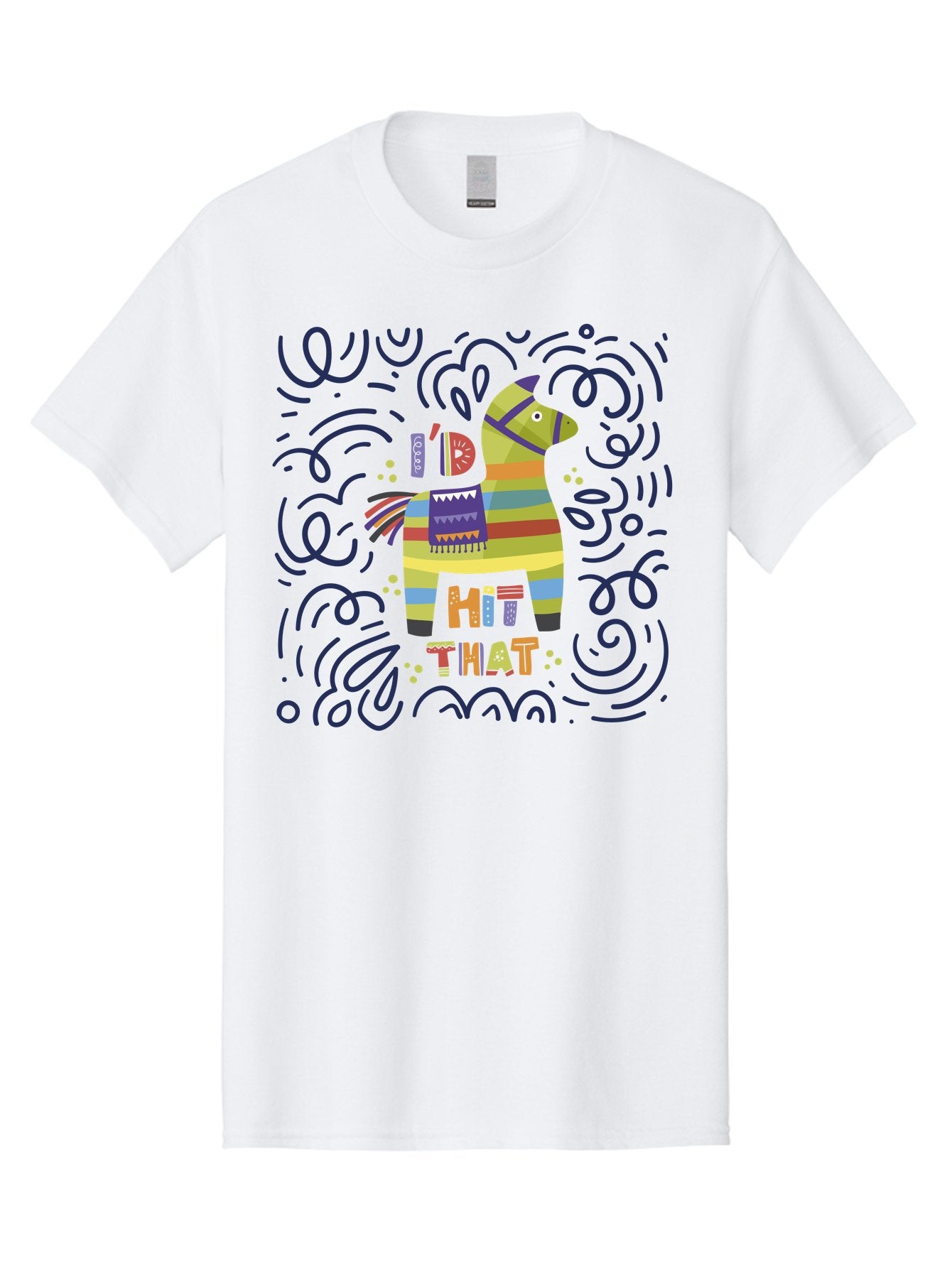 Hit-That-Pinata Men'S Graphic Tee, 100% Cotton, Comfortable Casual Summer Wear, Machine Washable, Colorful Piñata, Party Decoration, Festive Atmosphere, Vibrant Colors, Playful Design, Fiesta Theme, Celebration, Fun, Lively -  Aaa251 21