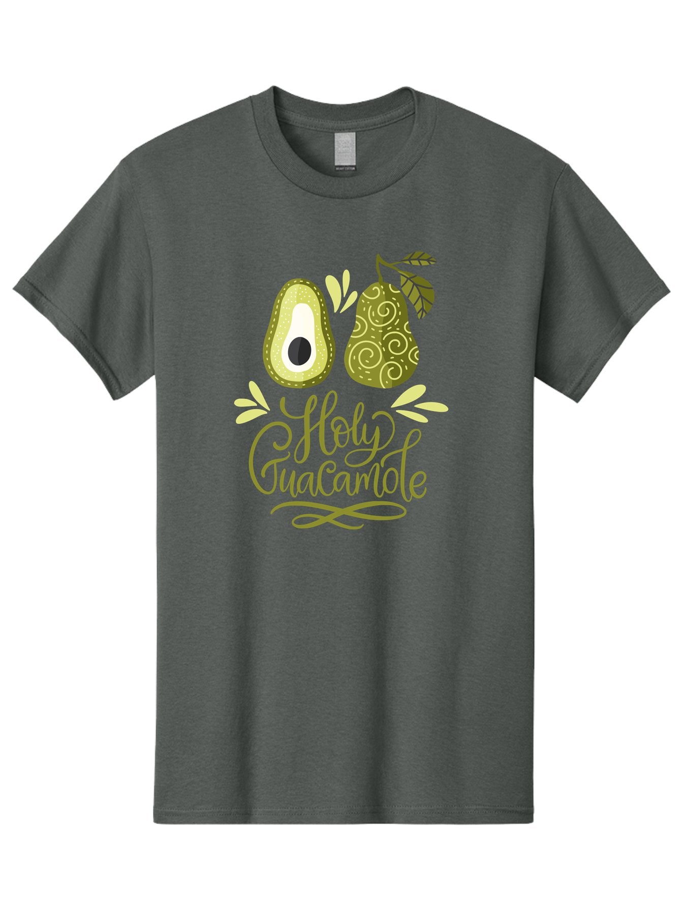 Holy-Guacamole Men'S Graphic Tee, 100% Cotton, Comfortable Casual Summer Wear, Machine Washable, Avocado Illustration, Guacamole Recipe, Healthy Eating, Food Art, Creative Typography, Decorative Leaves, Vibrant Colors, Culinary Design -  Aaa254 3