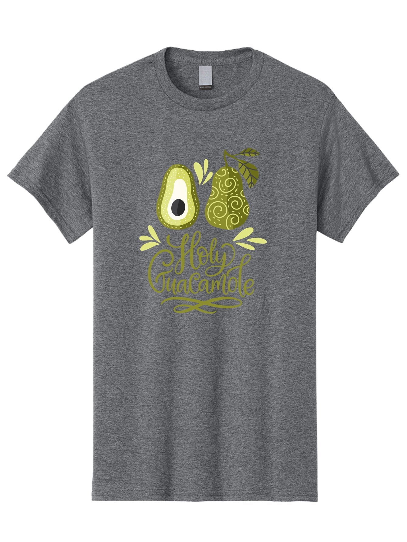 Holy-Guacamole Men'S Graphic Tee, 100% Cotton, Comfortable Casual Summer Wear, Machine Washable, Avocado Illustration, Guacamole Recipe, Healthy Eating, Food Art, Creative Typography, Decorative Leaves, Vibrant Colors, Culinary Design -  Aaa254