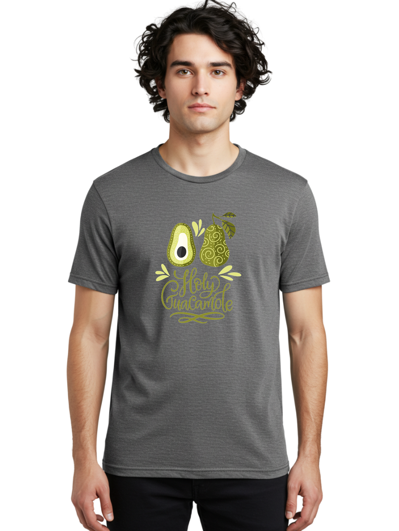 Holy-Guacamole Men'S Graphic Tee, 100% Cotton, Comfortable Casual Summer Wear, Machine Washable, Avocado Illustration, Guacamole Recipe, Healthy Eating, Food Art, Creative Typography, Decorative Leaves, Vibrant Colors, Culinary Design -  Aaa254 14