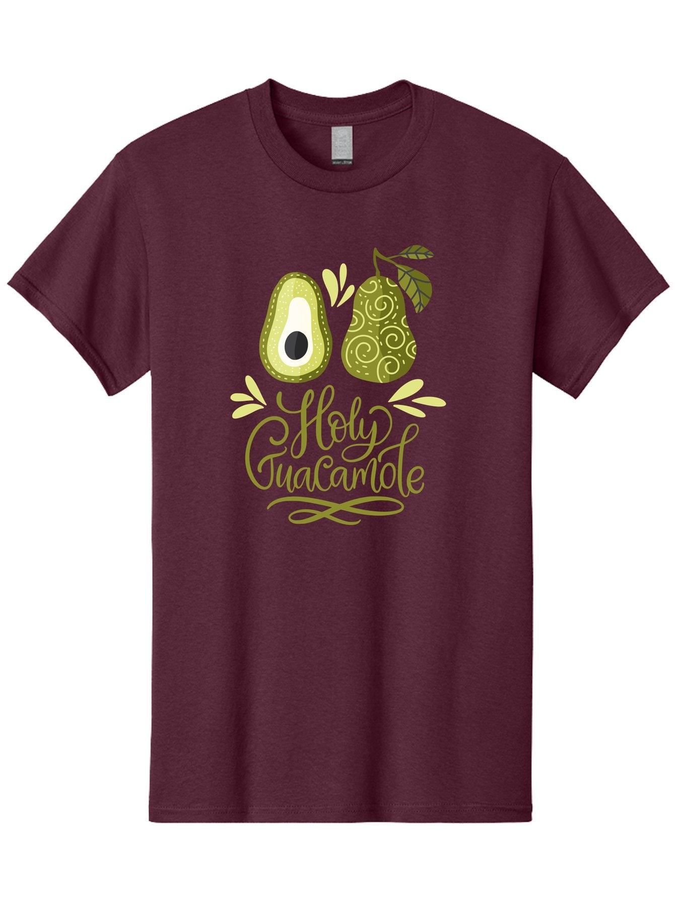Holy-Guacamole Men'S Graphic Tee, 100% Cotton, Comfortable Casual Summer Wear, Machine Washable, Avocado Illustration, Guacamole Recipe, Healthy Eating, Food Art, Creative Typography, Decorative Leaves, Vibrant Colors, Culinary Design -  Aaa254 21