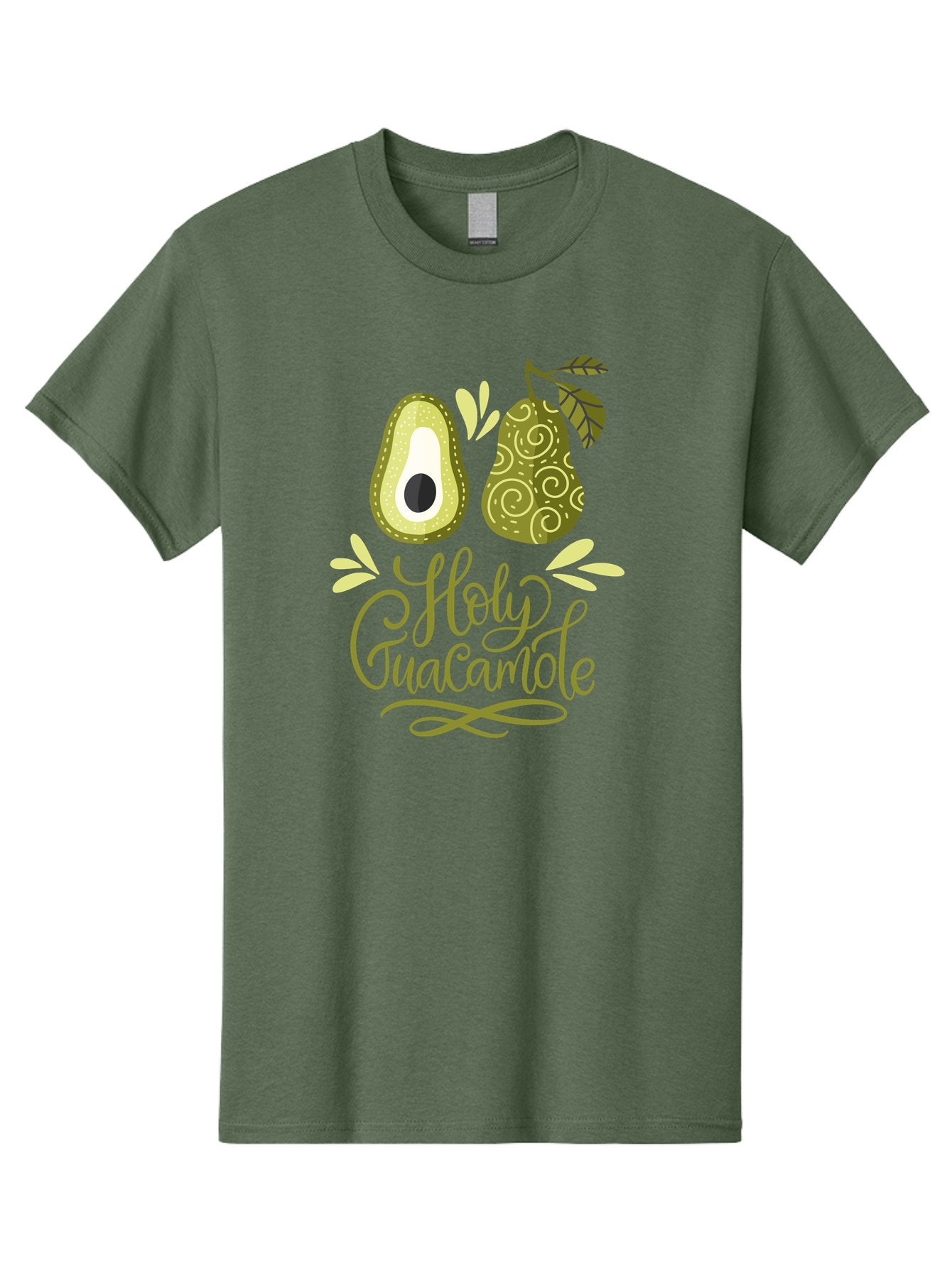 Holy-Guacamole Men'S Graphic Tee, 100% Cotton, Comfortable Casual Summer Wear, Machine Washable, Avocado Illustration, Guacamole Recipe, Healthy Eating, Food Art, Creative Typography, Decorative Leaves, Vibrant Colors, Culinary Design -  Aaa254 5
