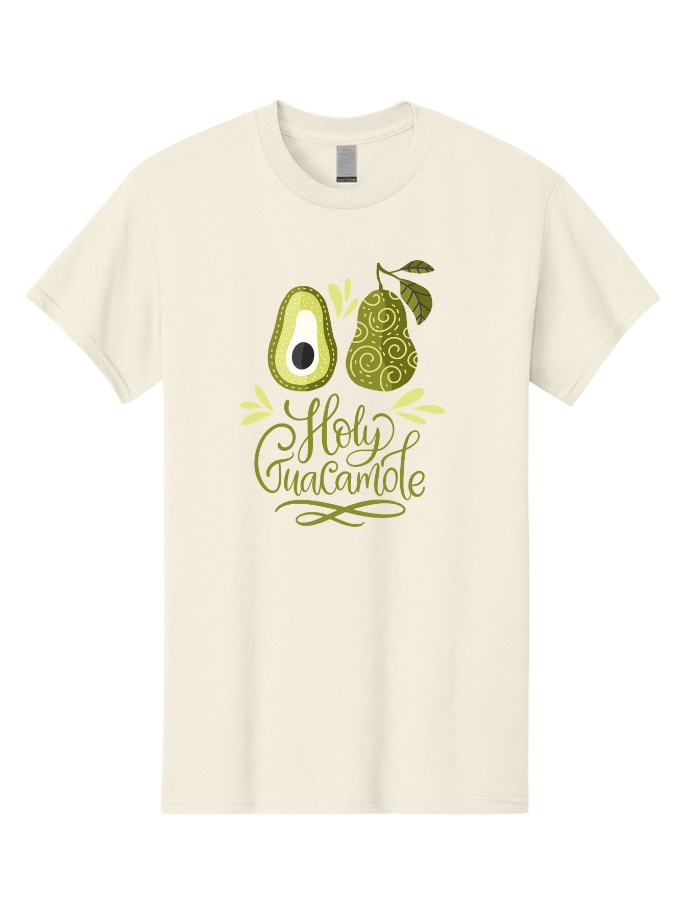 Holy-Guacamole Men'S Graphic Tee, 100% Cotton, Comfortable Casual Summer Wear, Machine Washable, Avocado Illustration, Guacamole Recipe, Healthy Eating, Food Art, Creative Typography, Decorative Leaves, Vibrant Colors, Culinary Design -  Aaa254 11