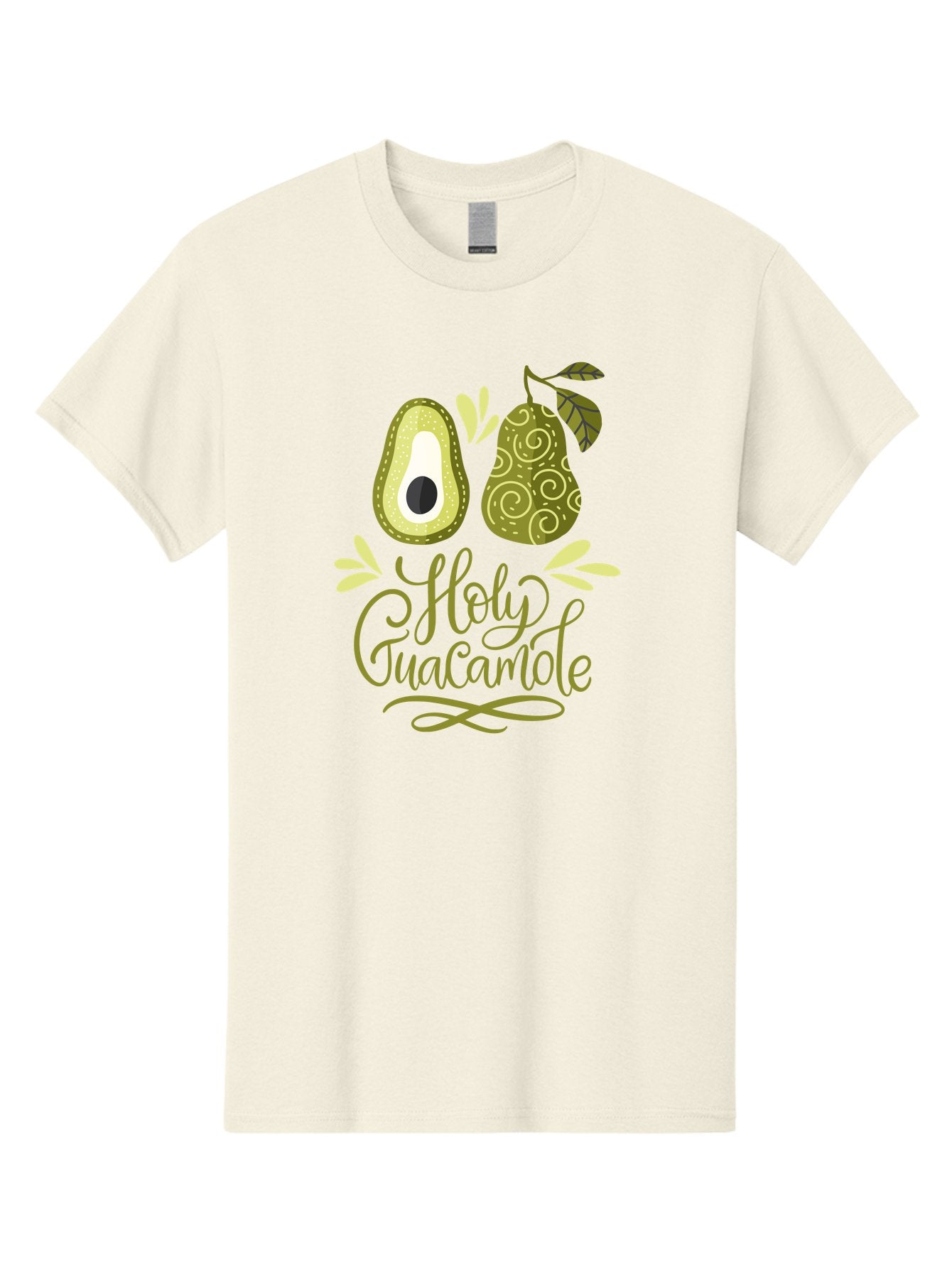 Holy-Guacamole Men'S Graphic Tee, 100% Cotton, Comfortable Casual Summer Wear, Machine Washable, Avocado Illustration, Guacamole Recipe, Healthy Eating, Food Art, Creative Typography, Decorative Leaves, Vibrant Colors, Culinary Design -  Aaa254 13