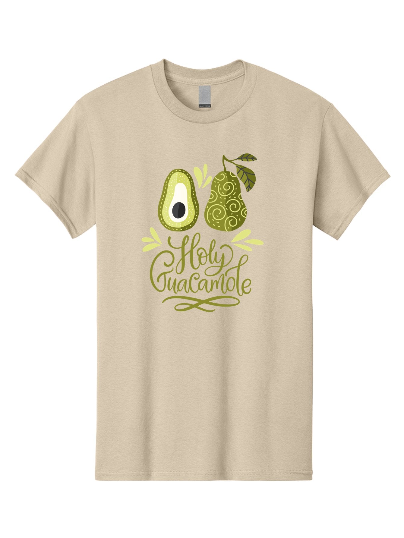 Holy-Guacamole Men'S Graphic Tee, 100% Cotton, Comfortable Casual Summer Wear, Machine Washable, Avocado Illustration, Guacamole Recipe, Healthy Eating, Food Art, Creative Typography, Decorative Leaves, Vibrant Colors, Culinary Design -  Aaa254 11
