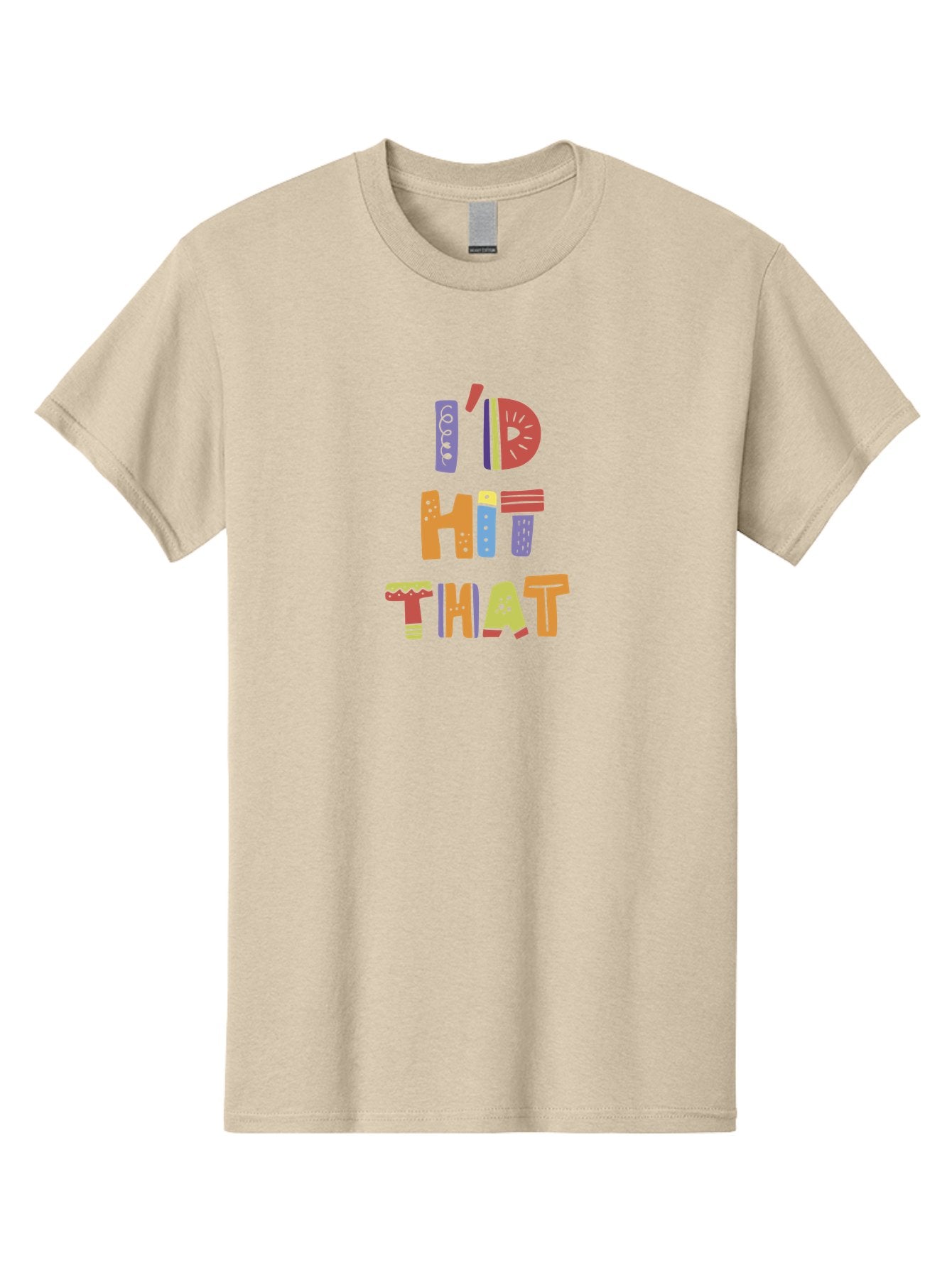 I-D-Hit-That-1 Men'S Graphic Tee, 100% Cotton, Comfortable Casual Summer Wear, Machine Washable, Colorful Lettering, Bold Typography, Funky Font, Playful Vibe, Quirky Humor, Multicolored Text, Eye-Catching Design -  Aaa256 5