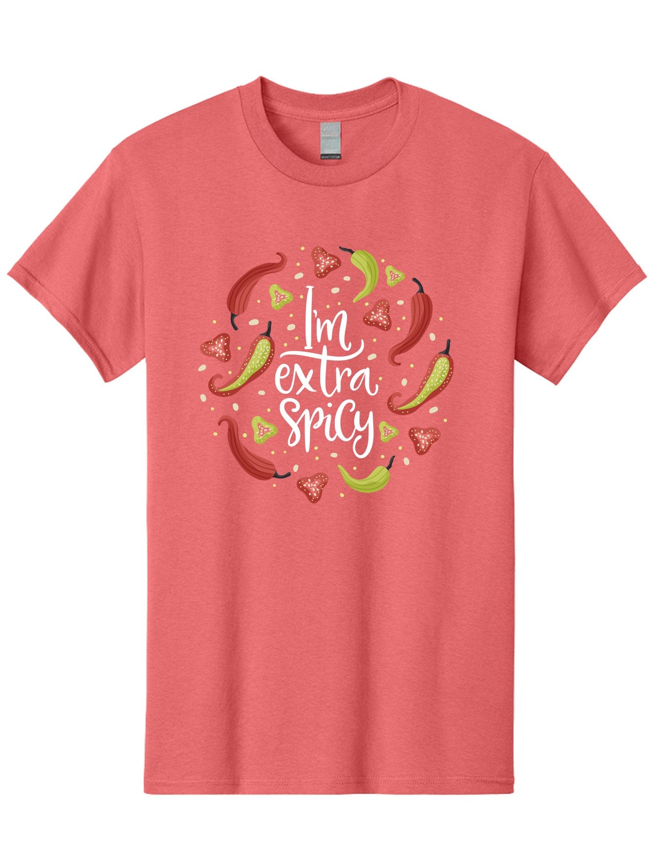 I-M-Extra-Spicy-1 Men'S Graphic Tee, 100% Cotton, Comfortable Casual Summer Wear, Machine Washable, Spicy Food, Hot Peppers, Chili Peppers, Strawberries, Flavorful Cuisine, Bold Flavors, Spicy Personality, Fun Design -  Aaa258 27