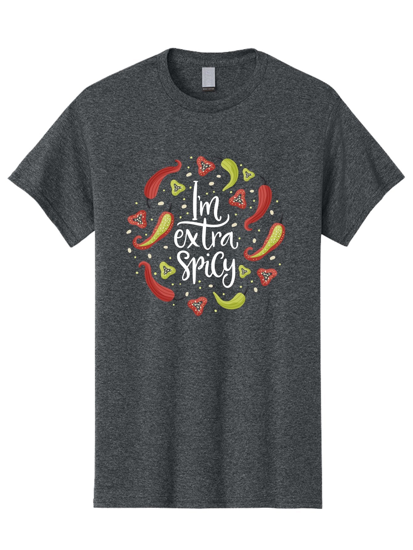 I-M-Extra-Spicy-1 Men'S Graphic Tee, 100% Cotton, Comfortable Casual Summer Wear, Machine Washable, Spicy Food, Hot Peppers, Chili Peppers, Strawberries, Flavorful Cuisine, Bold Flavors, Spicy Personality, Fun Design -  Aaa258 25