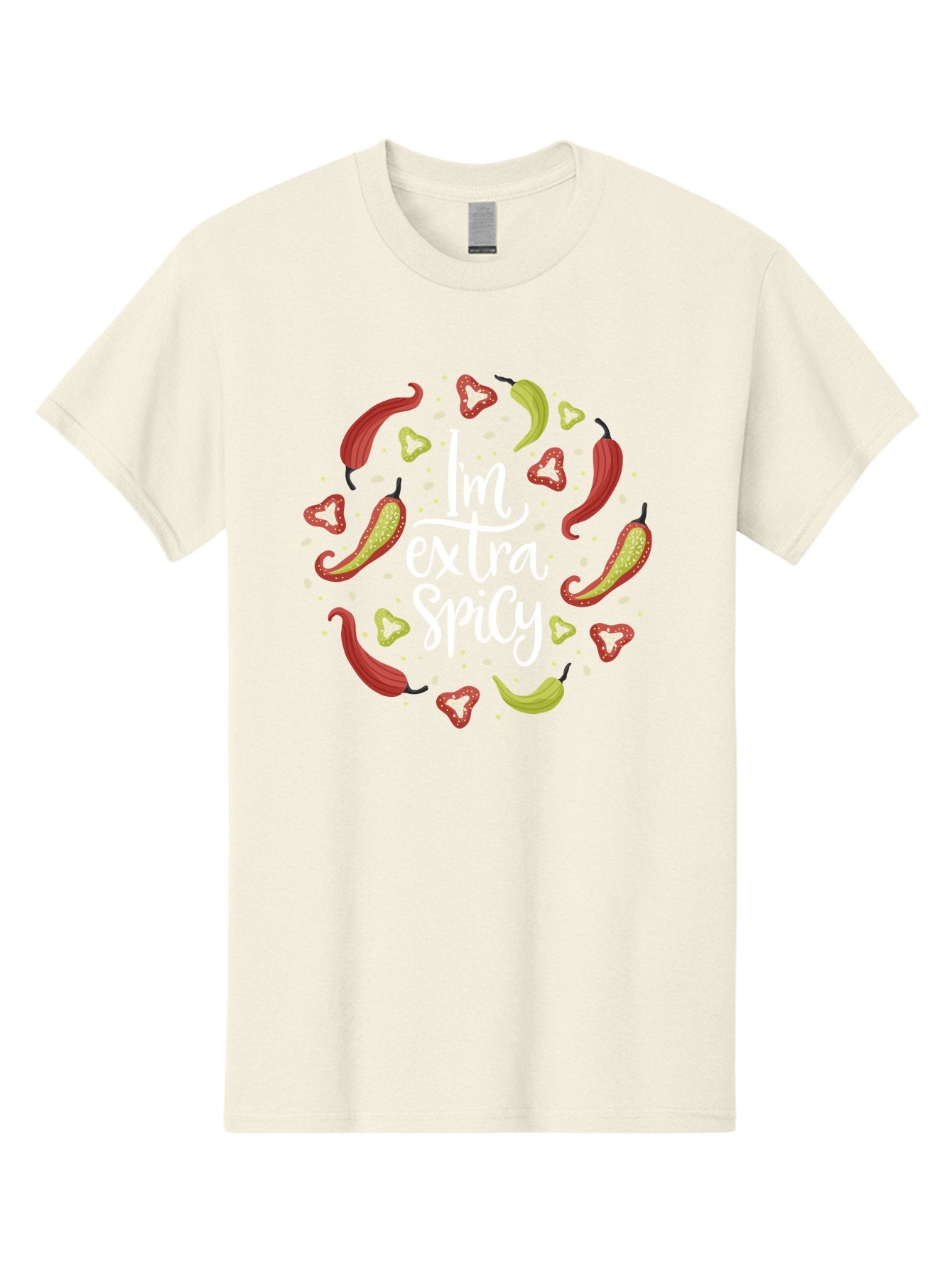I-M-Extra-Spicy-1 Men'S Graphic Tee, 100% Cotton, Comfortable Casual Summer Wear, Machine Washable, Spicy Food, Hot Peppers, Chili Peppers, Strawberries, Flavorful Cuisine, Bold Flavors, Spicy Personality, Fun Design -  Aaa258 9