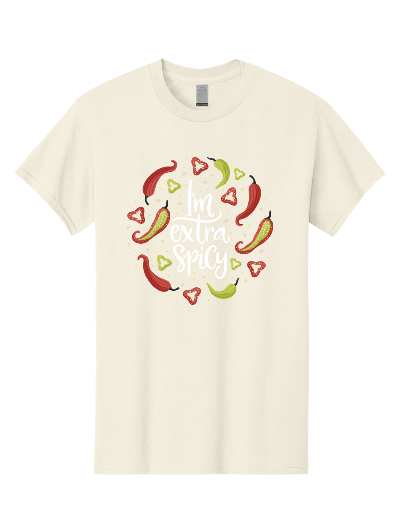I-M-Extra-Spicy-1 Men'S Graphic Tee, 100% Cotton, Comfortable Casual Summer Wear, Machine Washable, Spicy Food, Hot Peppers, Chili Peppers, Strawberries, Flavorful Cuisine, Bold Flavors, Spicy Personality, Fun Design -  Aaa258 15