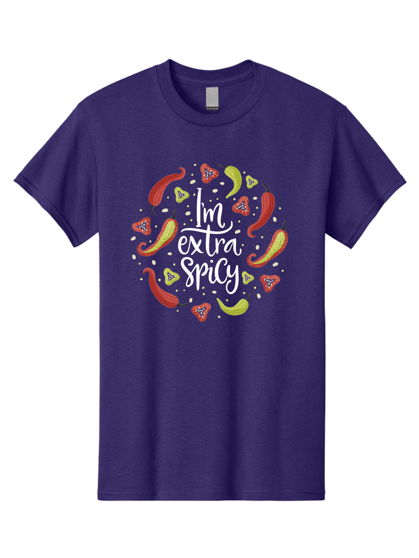I-M-Extra-Spicy-1 Men'S Graphic Tee, 100% Cotton, Comfortable Casual Summer Wear, Machine Washable, Spicy Food, Hot Peppers, Chili Peppers, Strawberries, Flavorful Cuisine, Bold Flavors, Spicy Personality, Fun Design -  Aaa258 5