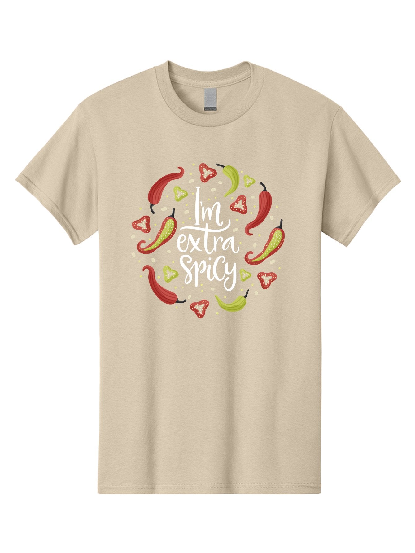 I-M-Extra-Spicy-1 Men'S Graphic Tee, 100% Cotton, Comfortable Casual Summer Wear, Machine Washable, Spicy Food, Hot Peppers, Chili Peppers, Strawberries, Flavorful Cuisine, Bold Flavors, Spicy Personality, Fun Design -  Aaa258 19