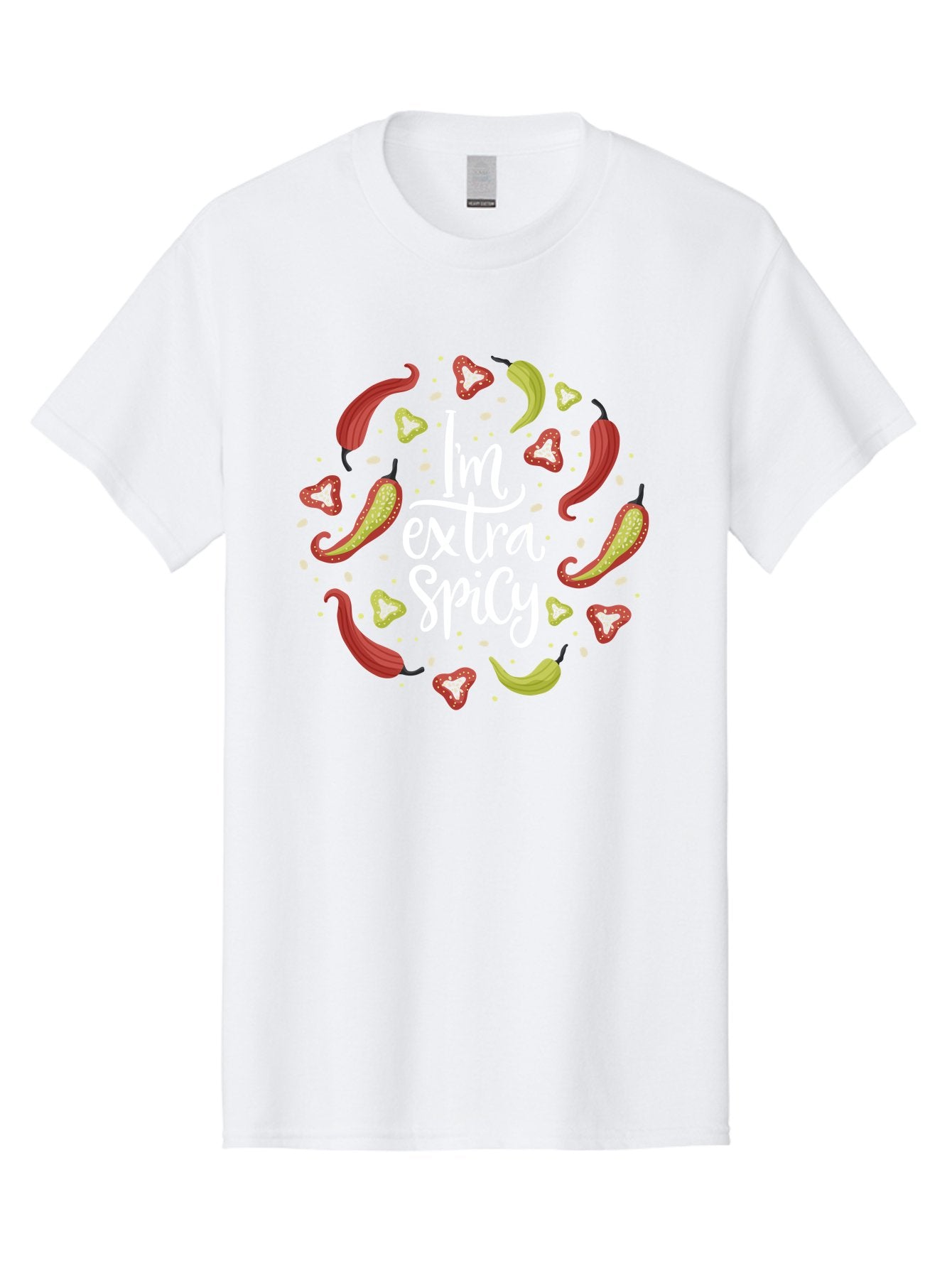 I-M-Extra-Spicy-1 Men'S Graphic Tee, 100% Cotton, Comfortable Casual Summer Wear, Machine Washable, Spicy Food, Hot Peppers, Chili Peppers, Strawberries, Flavorful Cuisine, Bold Flavors, Spicy Personality, Fun Design -  Aaa258 5