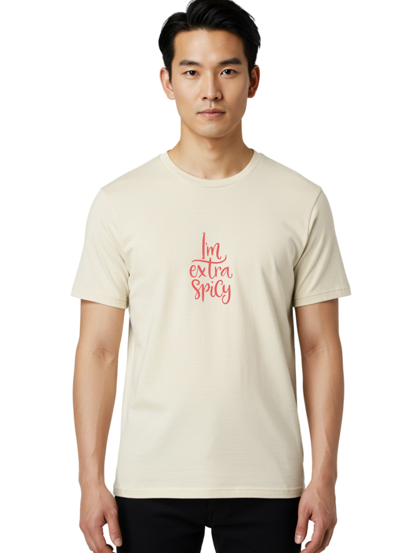 I-M-Extra-Spicy-2 Men'S Graphic Tee, 100% Cotton, Comfortable Casual Summer Wear, Machine Washable, Fun Phrase, Quirky Quote, Pink Text, Funny Saying, Sassy Statement, Bold Typography, Motivational Phrase, Attitude Adjustment -  Aaa259 12