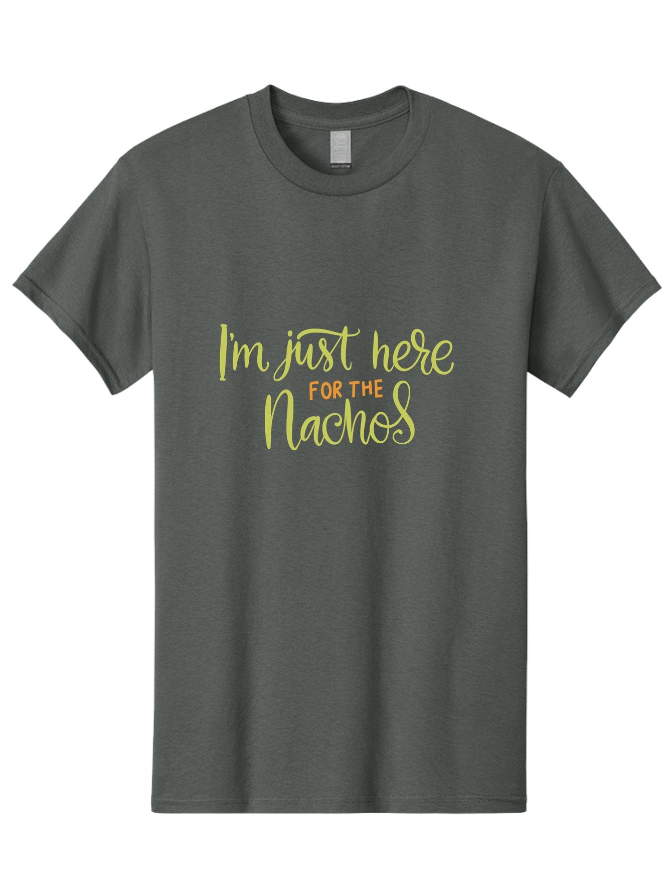 I-M-Just-Here-For-The-Nachos-2 Men'S Graphic Tee, 100% Cotton, Comfortable Casual Summer Wear, Machine Washable, Nachos, Funny Quote, Humorous Phrase, Foodie Humor, Comedic Saying, Cheesy Nachos, Snack Lovers, Amusing Text, Playful Phrase, -  Aaa263 5