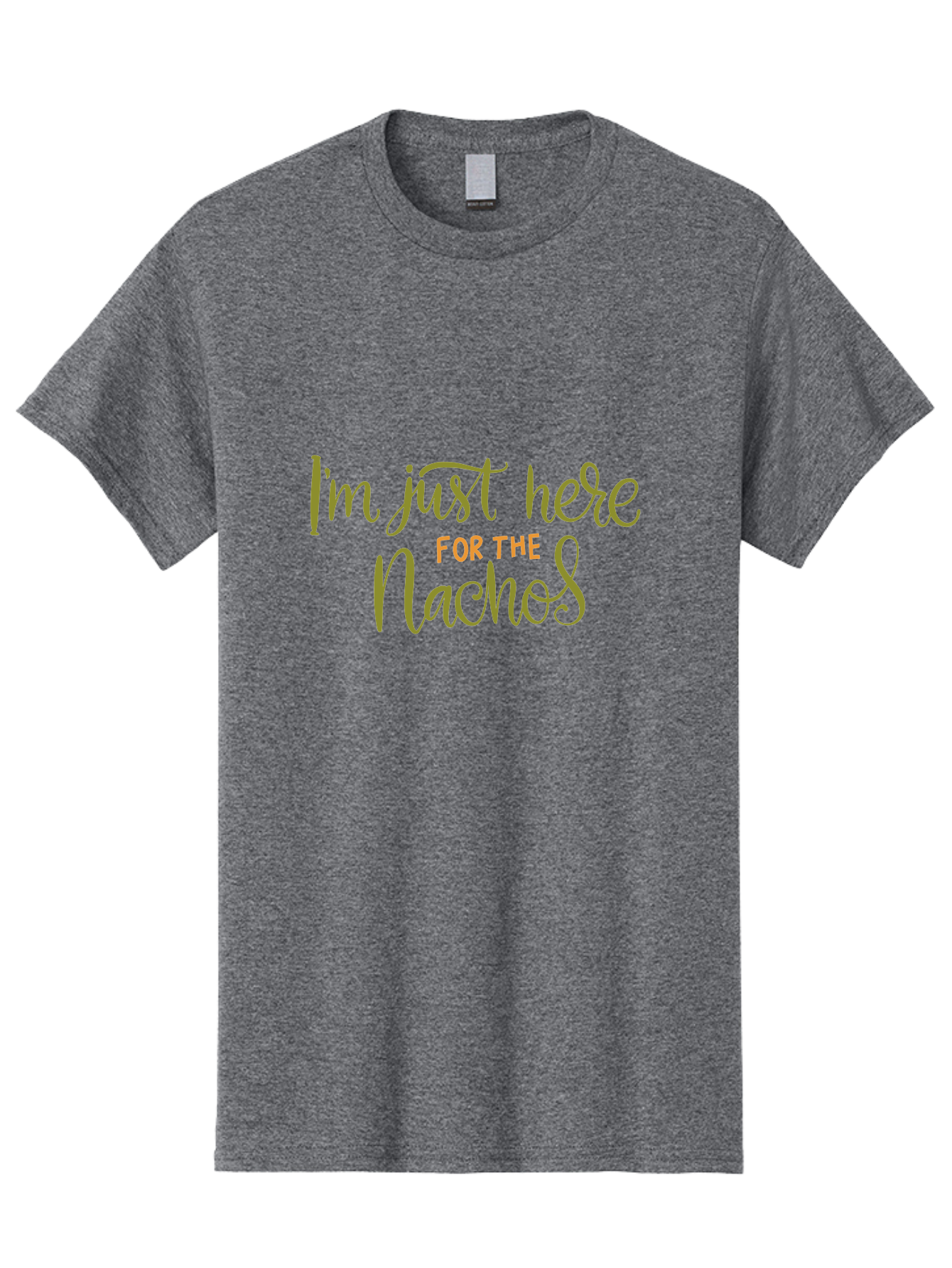 I-M-Just-Here-For-The-Nachos-3 Men'S Graphic Tee, 100% Cotton, Comfortable Casual Summer Wear, Machine Washable, Funny Quote, Humorous Saying, Nachos Love, Foodie Humor, Casual Phrase, Playful Text, Snack Time -  Aaa264