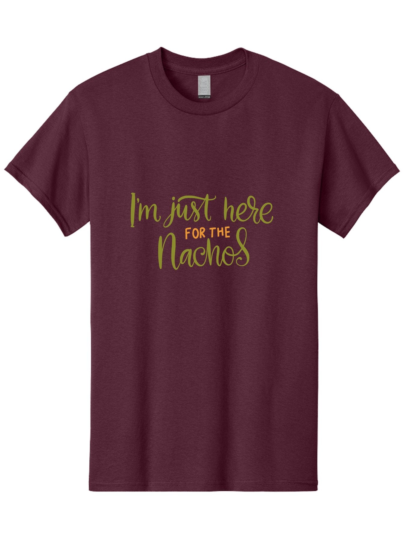 I-M-Just-Here-For-The-Nachos-3 Men'S Graphic Tee, 100% Cotton, Comfortable Casual Summer Wear, Machine Washable, Funny Quote, Humorous Saying, Nachos Love, Foodie Humor, Casual Phrase, Playful Text, Snack Time -  Aaa264 5