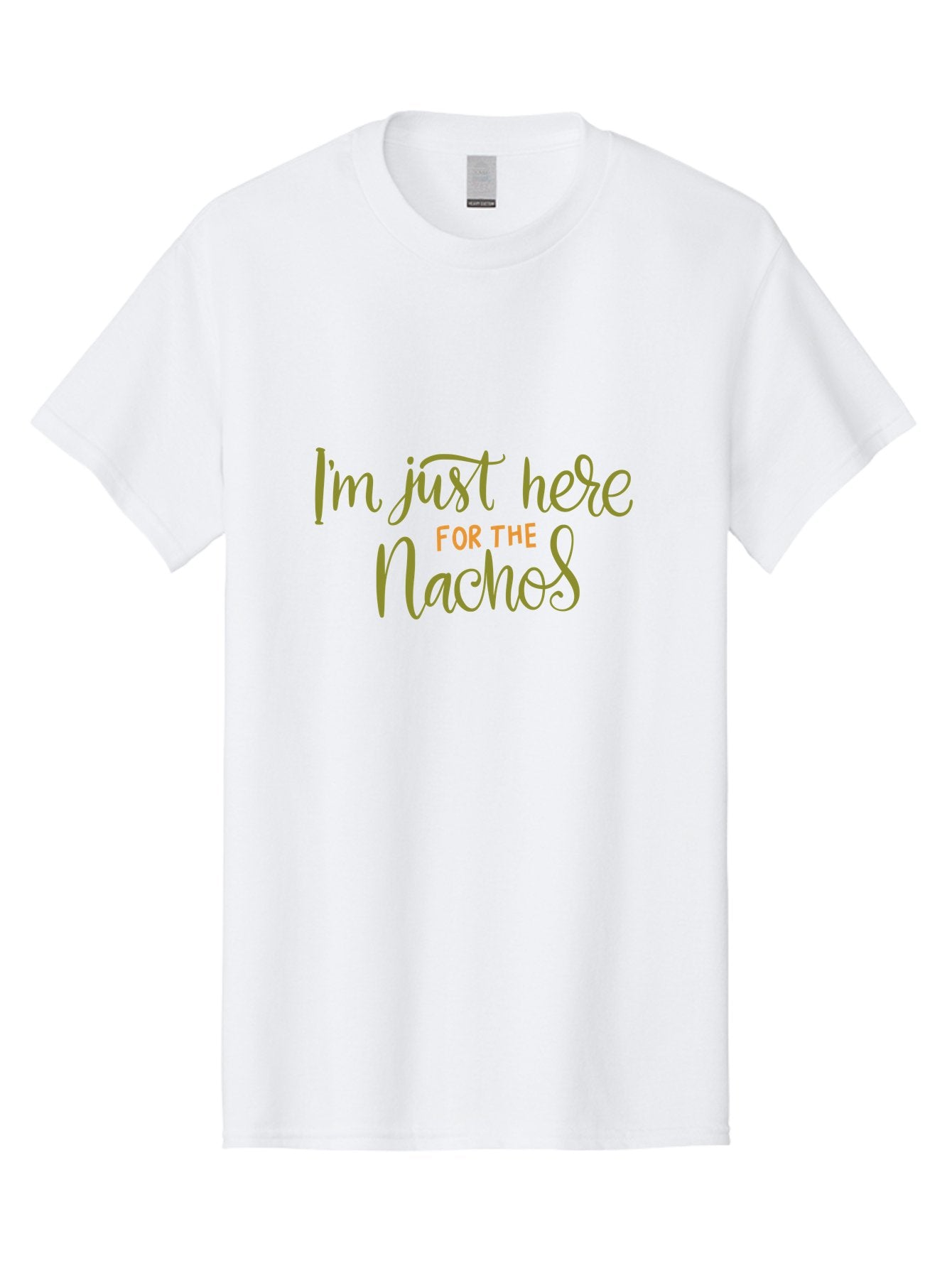 I-M-Just-Here-For-The-Nachos-3 Men'S Graphic Tee, 100% Cotton, Comfortable Casual Summer Wear, Machine Washable, Funny Quote, Humorous Saying, Nachos Love, Foodie Humor, Casual Phrase, Playful Text, Snack Time -  Aaa264 7