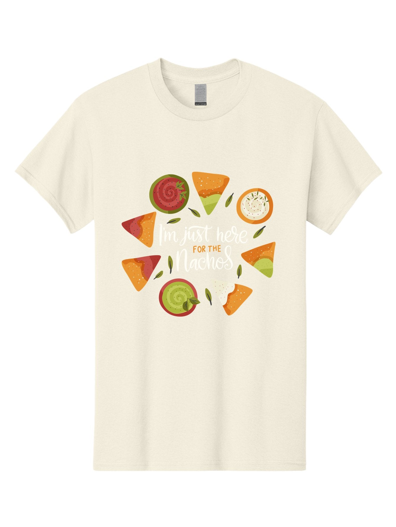 I-M-Just-Here-For-The-Nachos Men'S Graphic Tee, 100% Cotton, Comfortable Casual Summer Wear, Machine Washable, Nachos, Tortilla Chips, Dips, Salsa, Guacamole, Mexican Food, Snack Time, Party Food, Appetizer, Finger Food, Delicious -  Aaa265 21