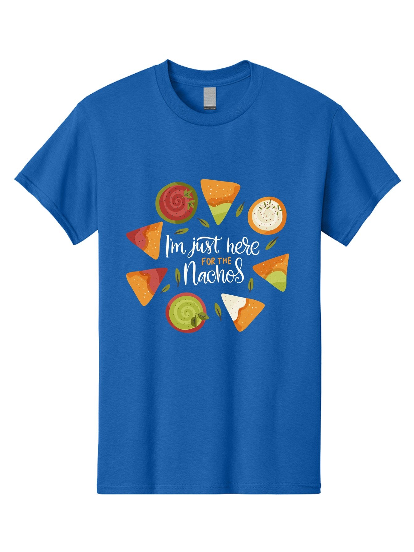 I-M-Just-Here-For-The-Nachos Men'S Graphic Tee, 100% Cotton, Comfortable Casual Summer Wear, Machine Washable, Nachos, Tortilla Chips, Dips, Salsa, Guacamole, Mexican Food, Snack Time, Party Food, Appetizer, Finger Food, Delicious -  Aaa265 27