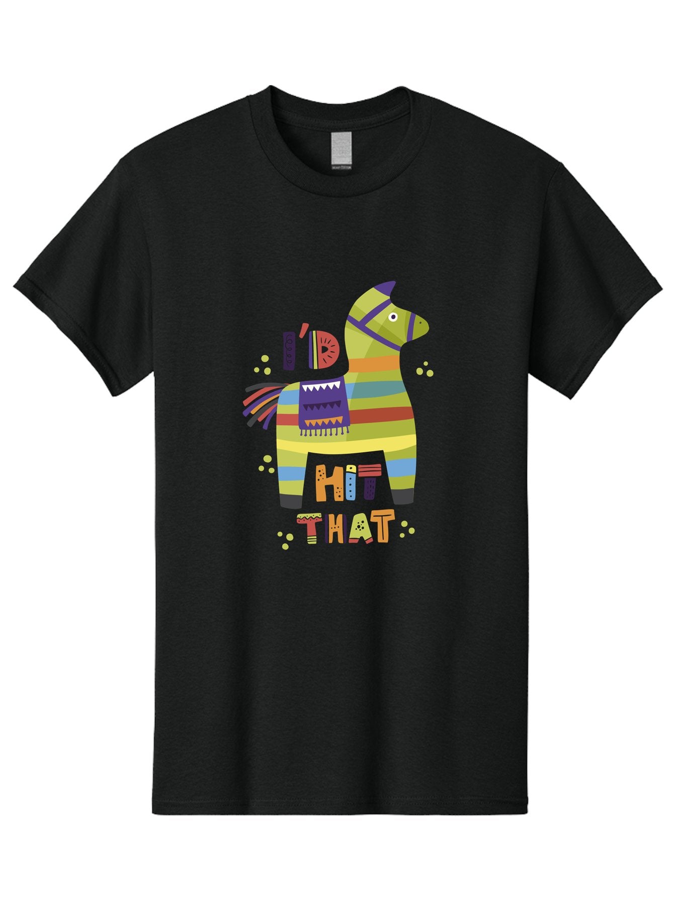 Kick-It Men'S Graphic Tee, 100% Cotton, Comfortable Casual Summer Wear, Machine Washable, Colorful Pinata, Festive Decorations, Party Theme, Vibrant Colors, Celebratory Atmosphere, Fun, Playful, Kick That Pinata -  Aaa268 3